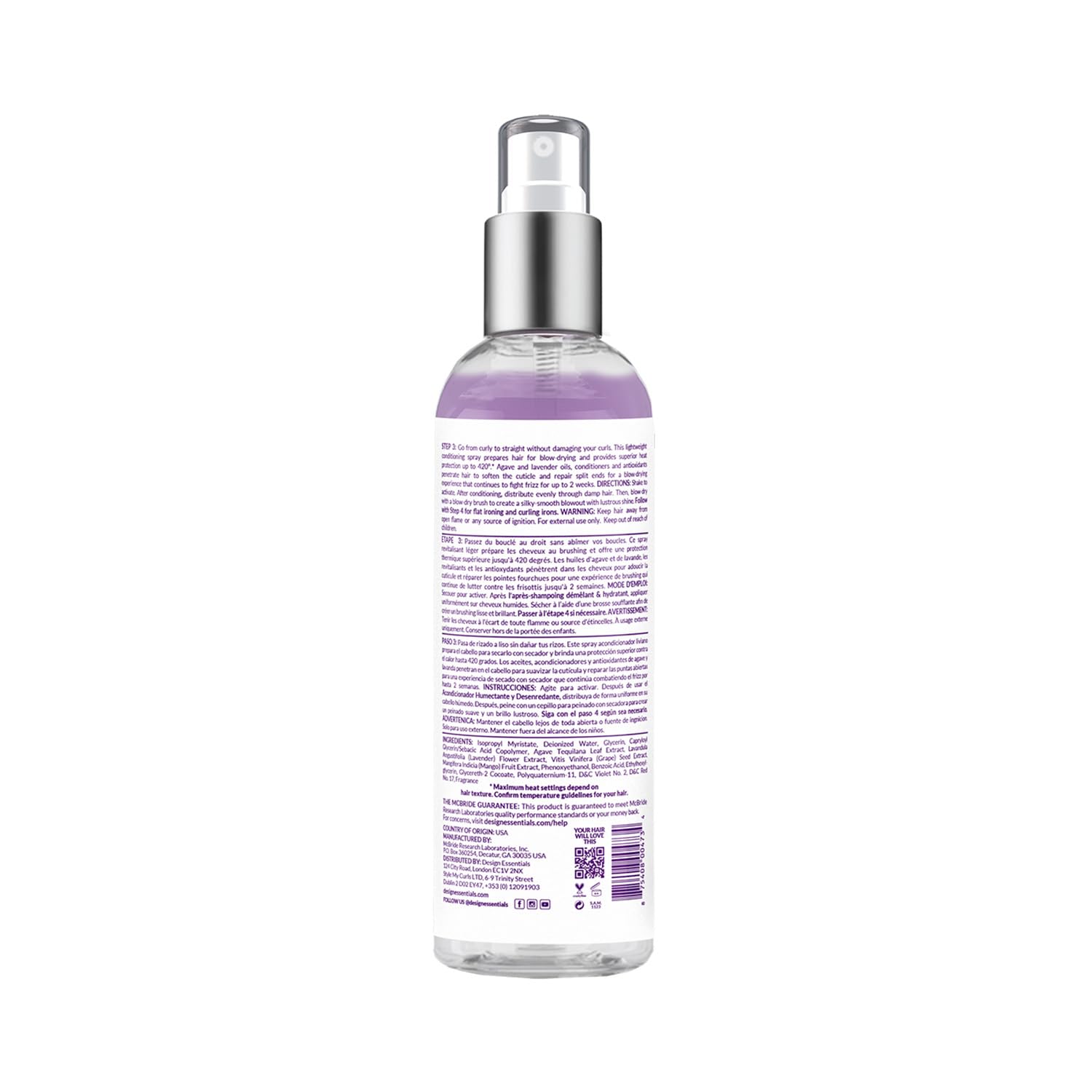 Design Essentials Agave & Lavender Moisturizing Blow-Dry & Styling Primer, 8 Ounce