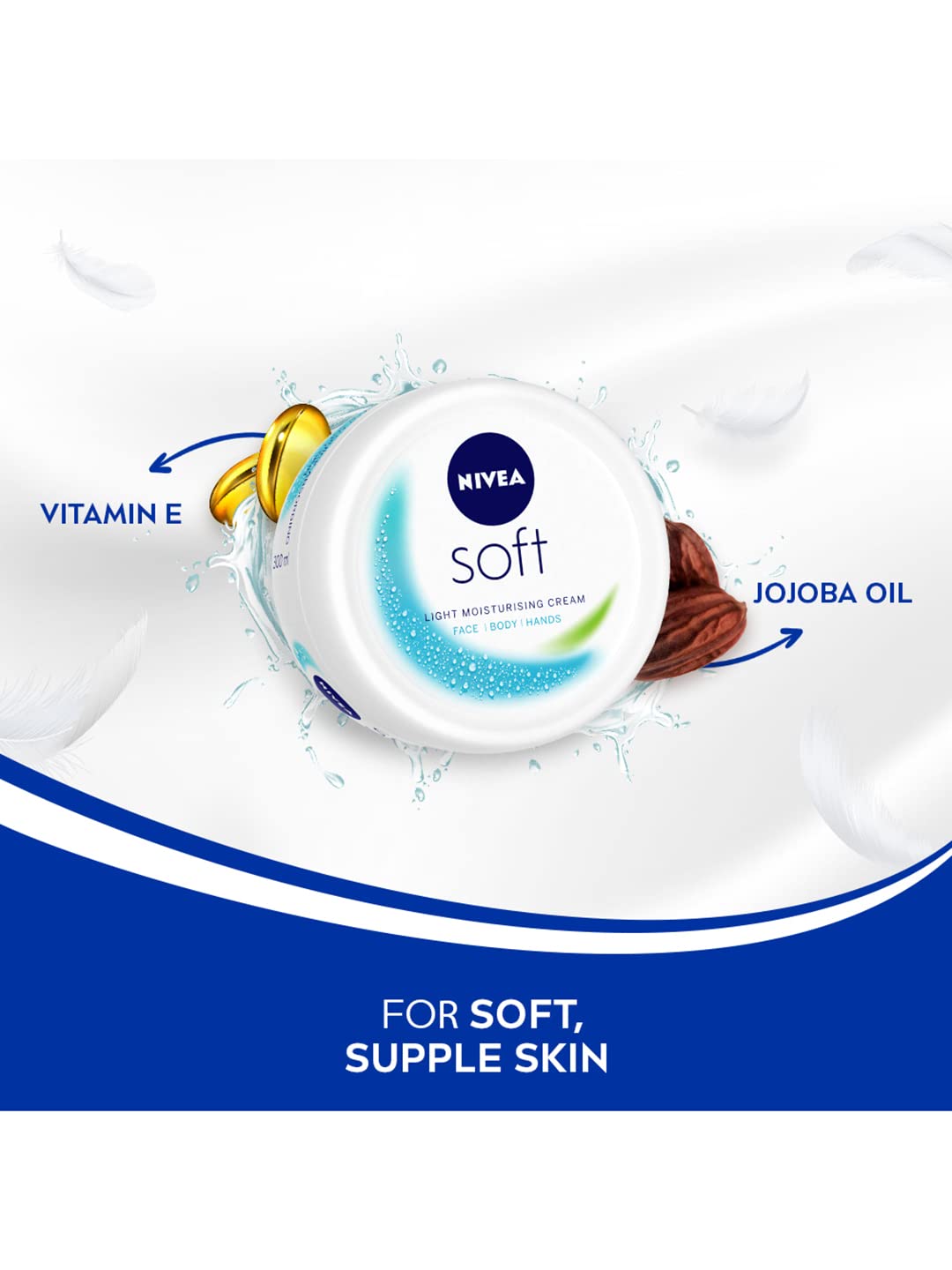 Nivea Cream, Soft Light Moisturiser With Vitamin E, 500 Ml
