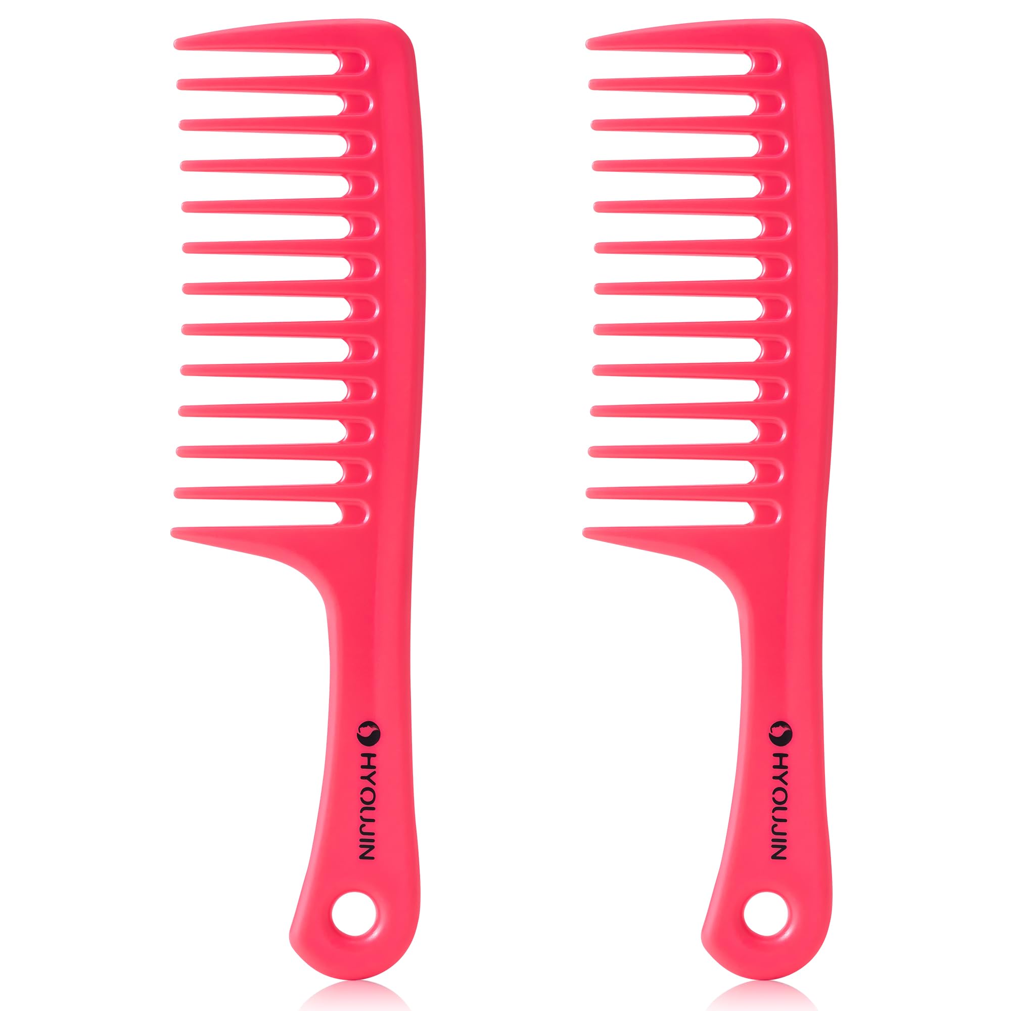 HYOUJIN Wide Tooth Comb Detangling Hair Brush Paddle Hair Comb Care Handgrip Comb-Best Styling Comb for Long Hair Wet Hair (Rose