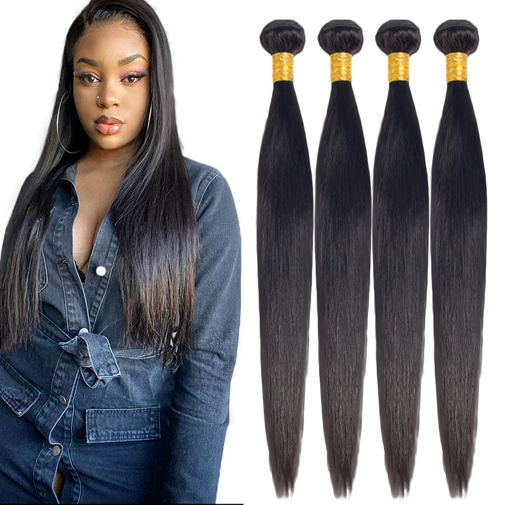 #1B Natural Black Bundles Human Hair Straight Bundles 20 22 24 Inch Unprocessed Brazilian Virgin Remy Hair 3 Bundle Black Straig