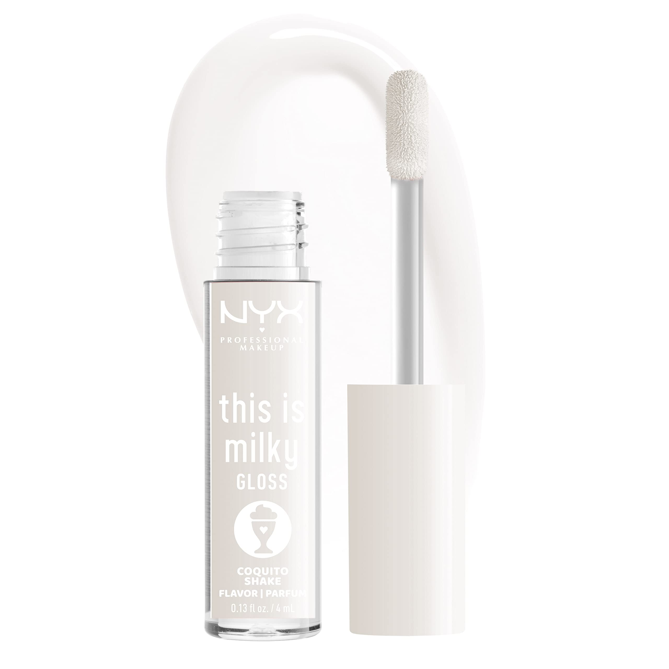 NYX PROFESSIONAL MAKEUP This Is Milky Gloss, Lip Gloss with 12 Hour Hydration, Vegan - Coquito Shake (Milky Clear)