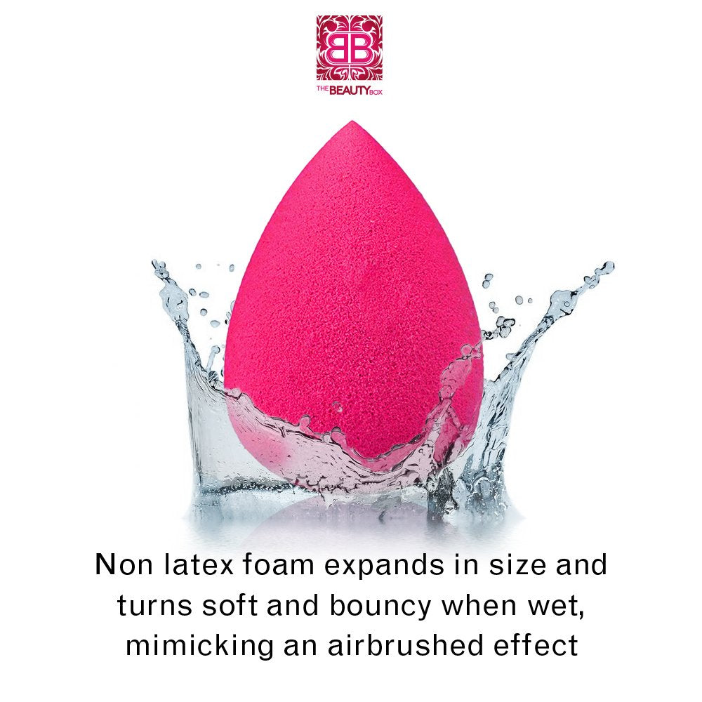 The Beauty Box Professional Beauty Makeup Blending Cosmetics Sponge, Flawless Foundation Blending For Liquids, Creams, Powder, C