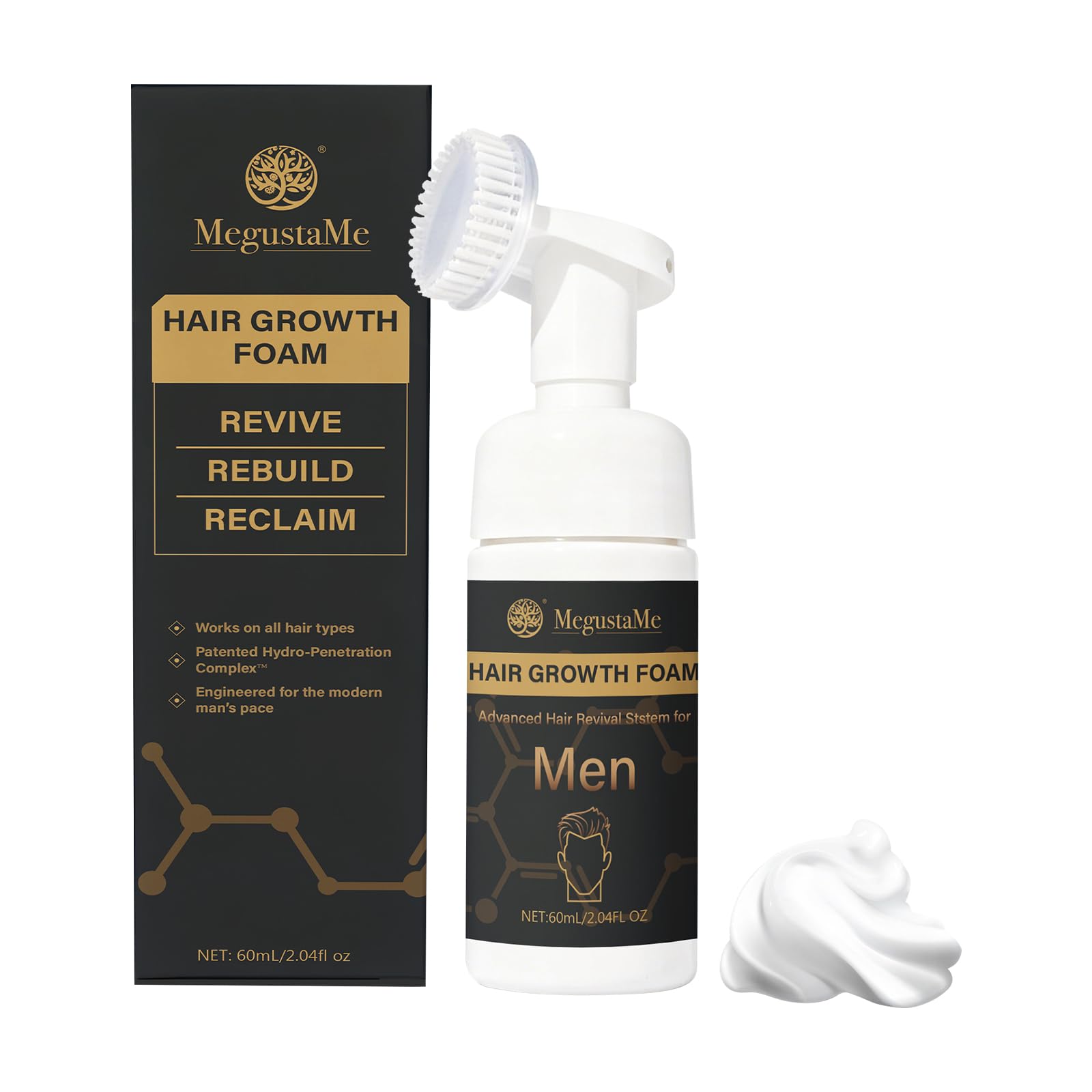 Foam for Men Hair Growth Foam Suitable for Hair Thinning Receding Hairline and Hair Loss to Hair Regrowth Get Thicker Fuller Hai