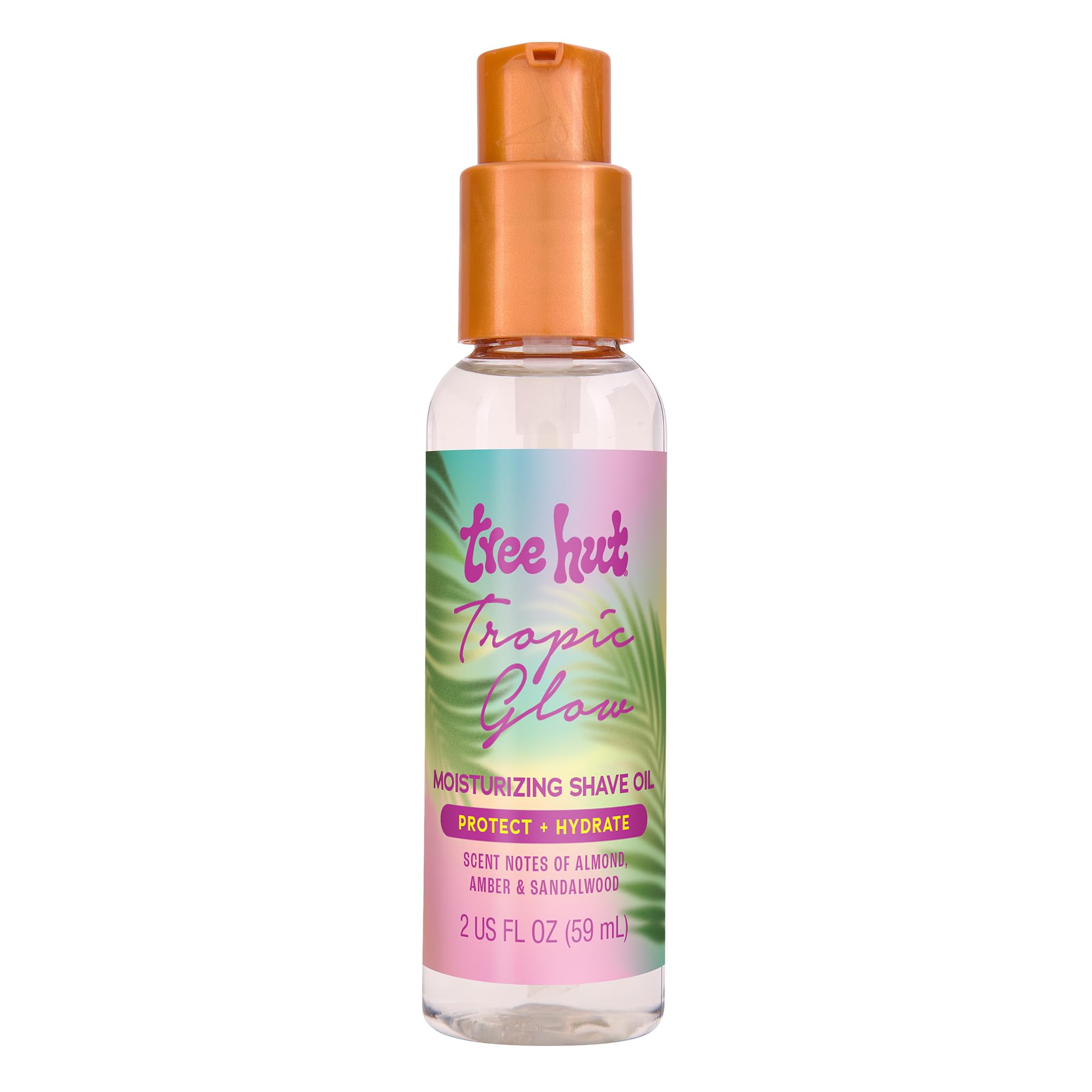 Tree Hut Mini Tropic Glow Moisturizing Shave Oil, 2 fl oz, Gel-to-Oil Formula, Ultra Hydrating Barrier for a Close, Smooth Shave