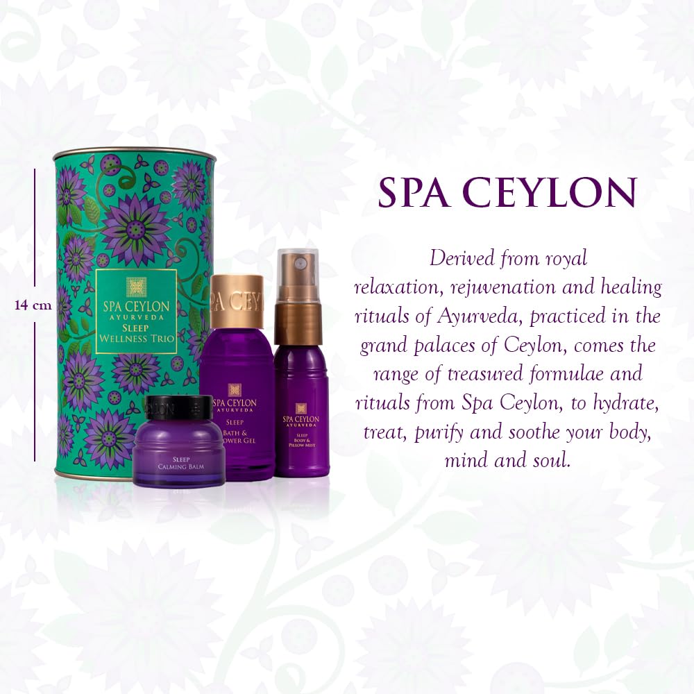 SPA CEYLON Sleep Wellness Trio Set | Restful Spa Essentials for Nourished Skin | Natural Ingredients | Ayurvedic | Body Gifts Se