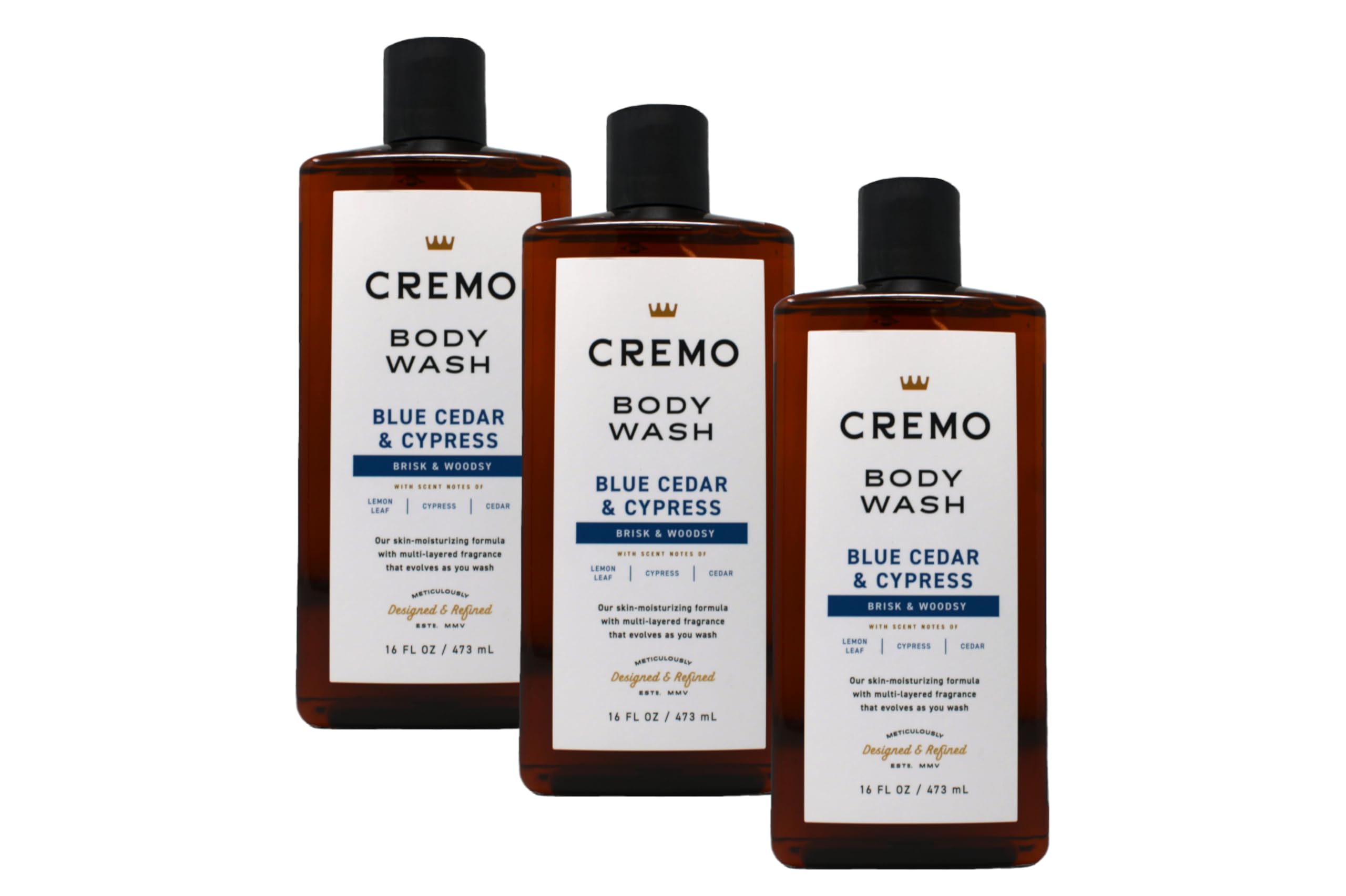 Cremo All Season Body Wash, Blue Cedar & Cypress, 16 Ounce (Pack of 3)