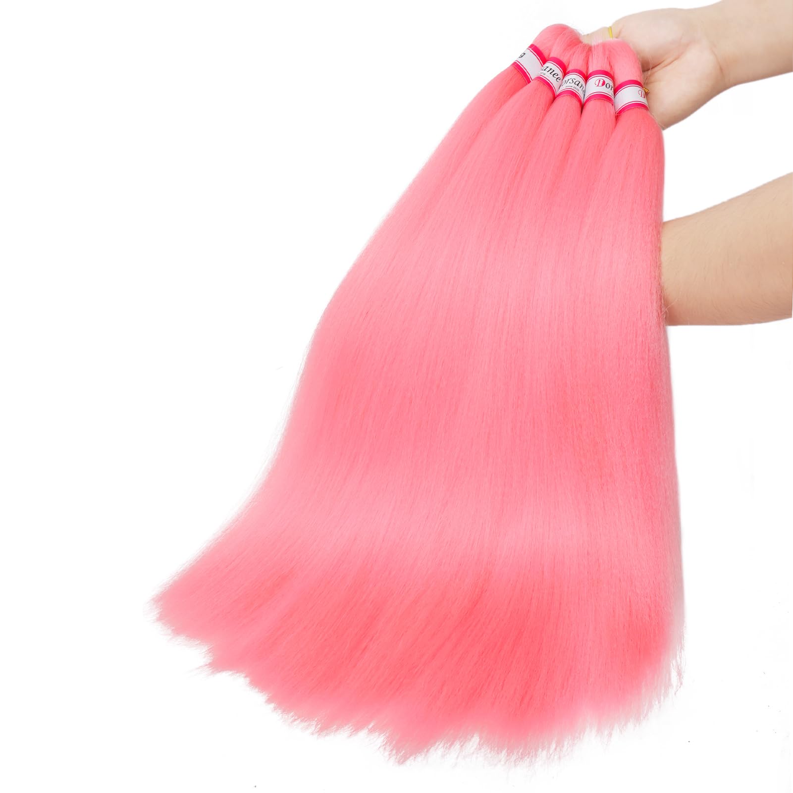 Dorsanee Pink Braiding Hair Pre Stretched 20 Inch 3 Packs Professional Easy Braiding Hair For Crochet Braids Twists Locs Hair So