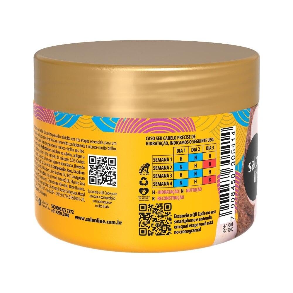 Salon Line - Linha SOS Cachos (Cronograma Capilar) - Mascara de Hidratacao 300 Gr - (SOS Curls (Capillary Schedule) Collection -