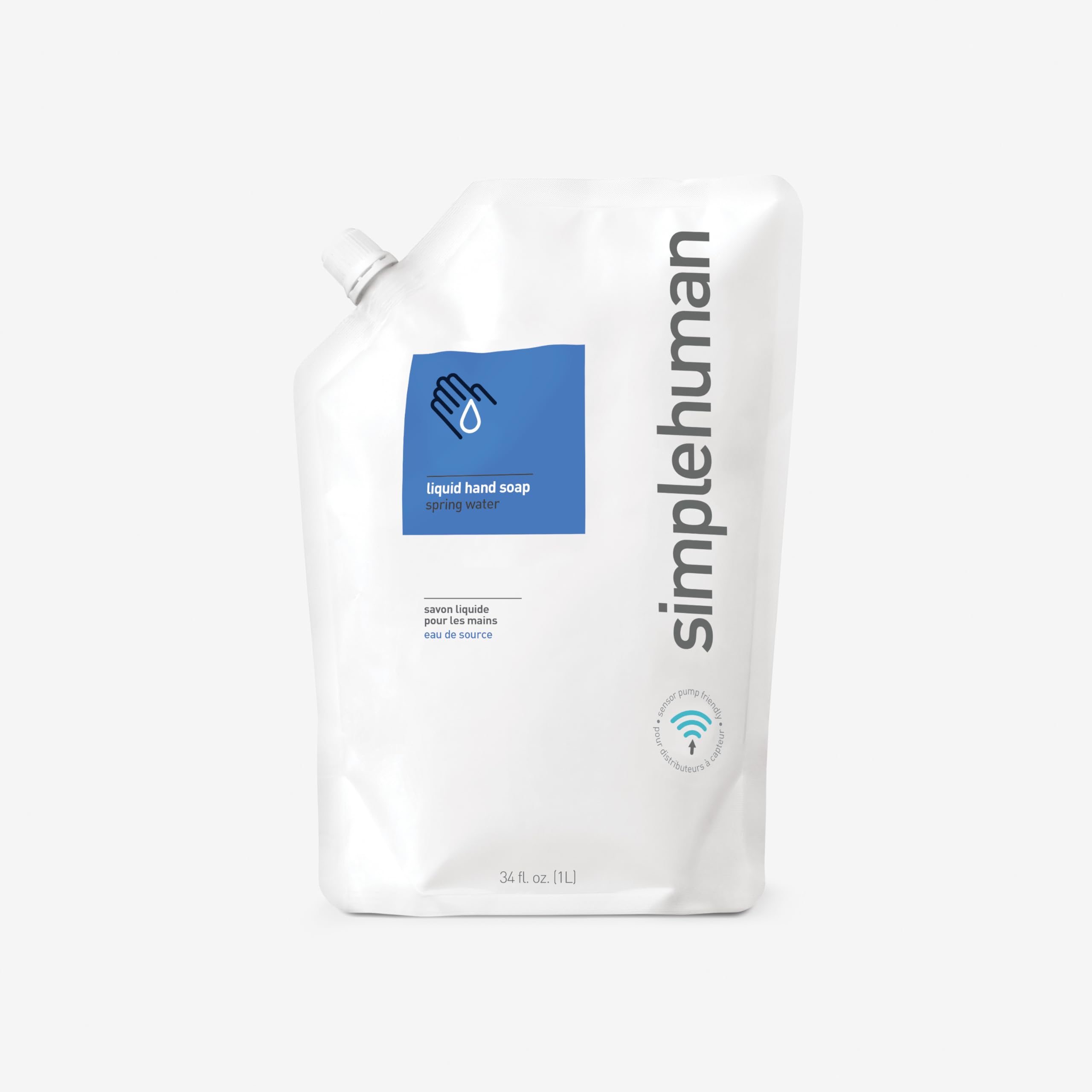Simplehuman Spring Water Moisturizing Liquid Hand Soap Refill Pouch, 34 Fl. Oz. (Pack Of 3)