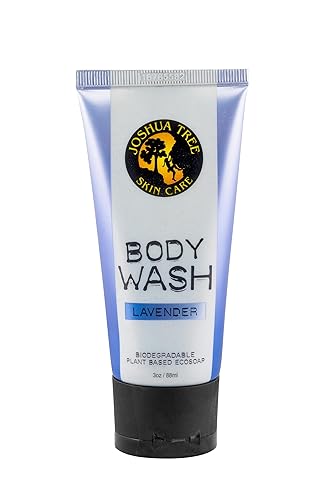 JOSHUA TREE 3 oz. Body Wash, Shampoo - Biodegradable Plant Based Eco Soap with Organic Ingredients (Lavender)