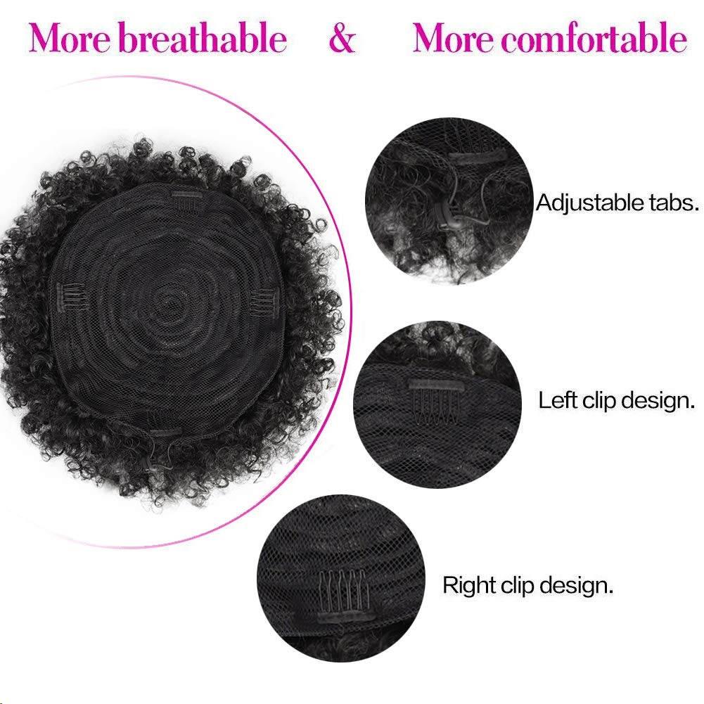 Aisi Queens Extra Large Afro Puff Drawstring Ponytail For Women,Big Black Afro Kinky Curly Hair Bun Synthetic Hairpieces Clip In