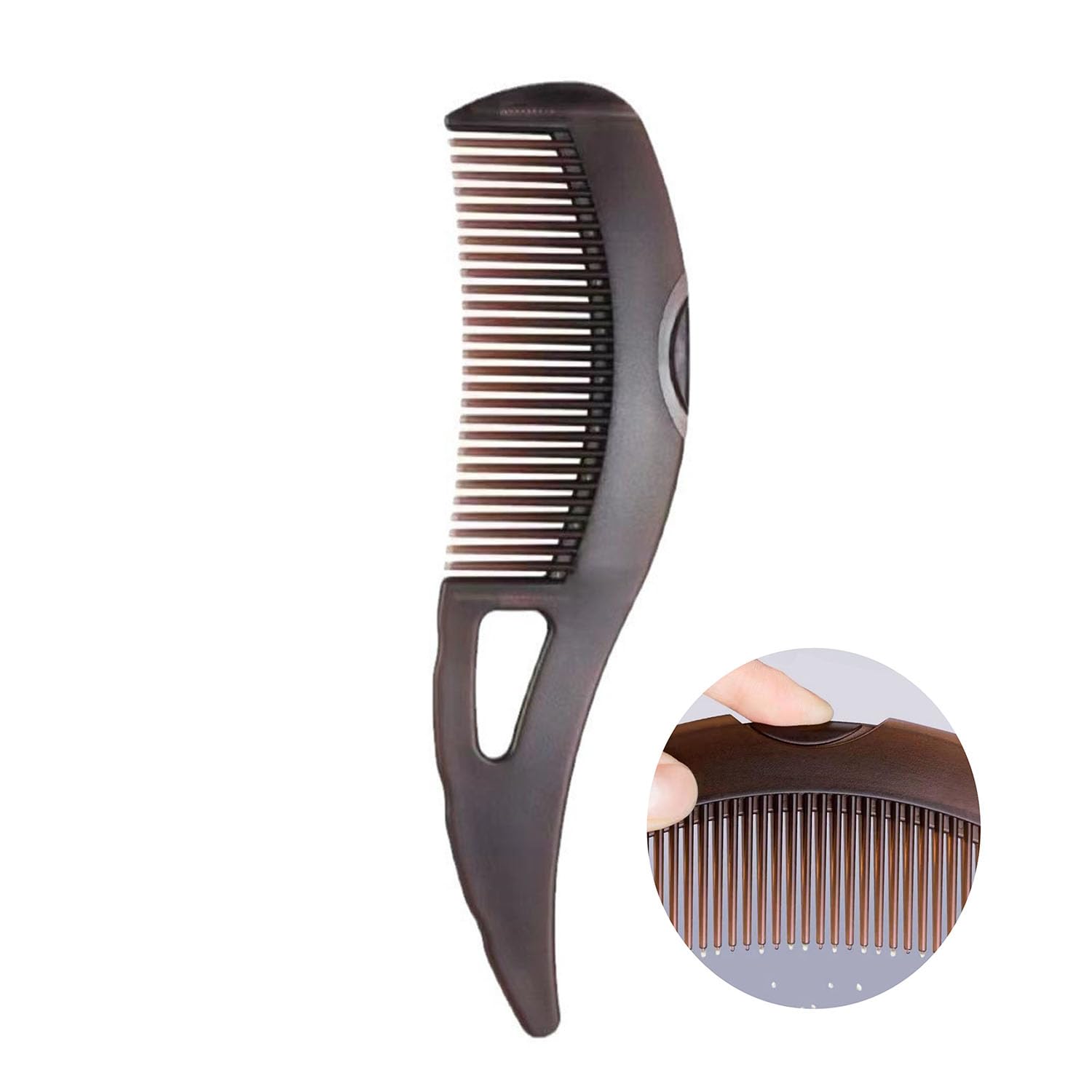 Dandruff Comb Self-cleaning, Scalp Care Massage Energy Comb, Plastic Wide Hollow Tooth Button Comb for Scalp Exfoliation with Gu
