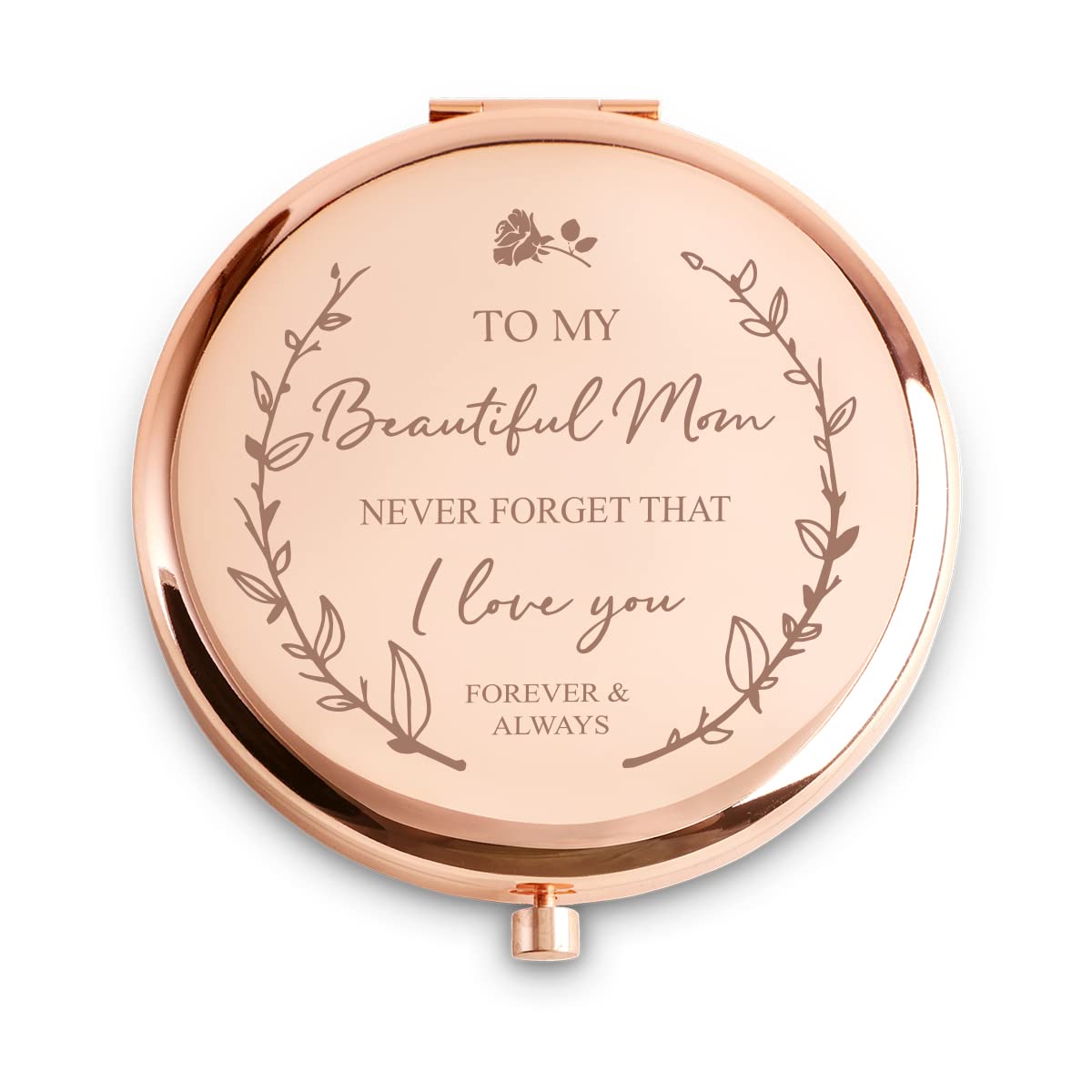 Mom Gifts From Daughter Son, I Love You Personalized Compact Mirrors Basket Stuffers For Mother Parents, Sentimental Present For