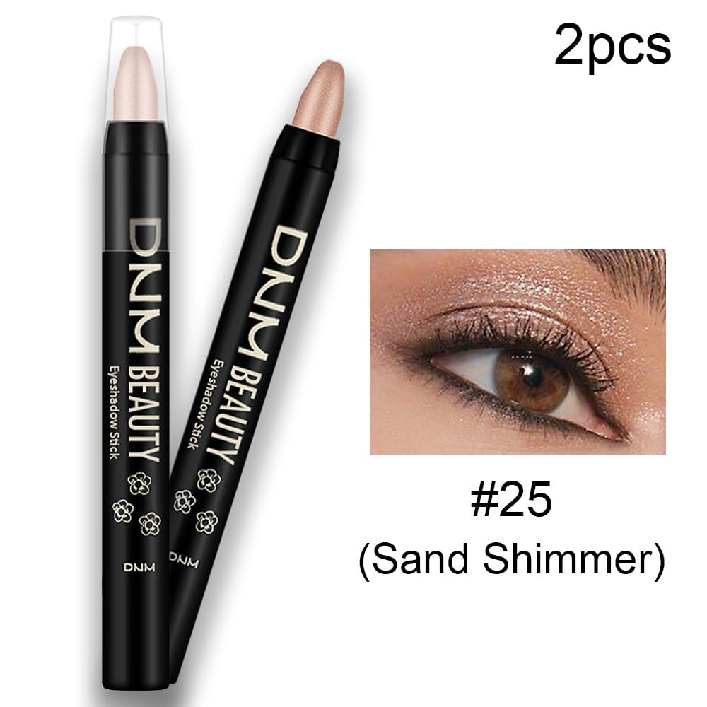 Evpct 2Pcs Cream Eyeshadow Sticks Set For Eyes Waterproof, Sand Shimmer Matte Eye Shadow Stick Pencil Pen Bulk Sombras En Crema