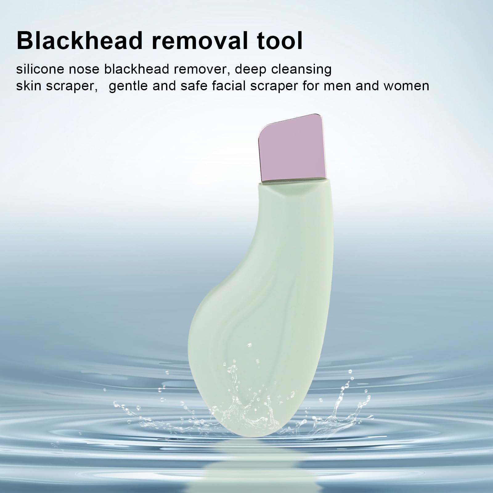 Tinoaly Silicone Nose & Face Blackhead Remover, Deep Clean Skin Pore Spatula, Green, Silicone & ABS, 9.6x3.8x1.21cm/3.78x1.5x0.4