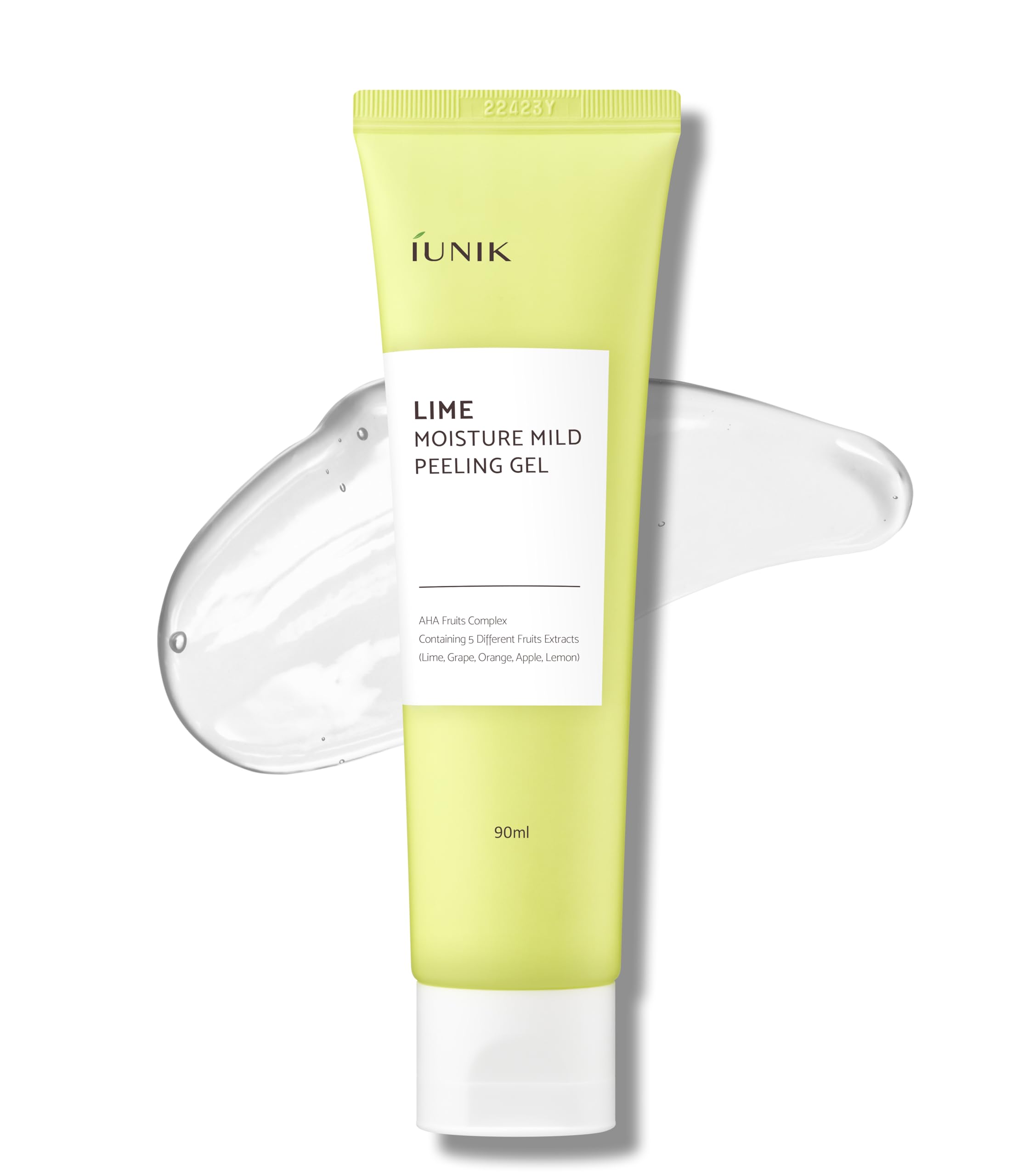 IUNIK Lime Moisture Mild Peeling Gel 3.04 Fl Oz - Gentle Exfoliating Deep Cleansing Glowing - Smooth with AHA & Fruits Complex -