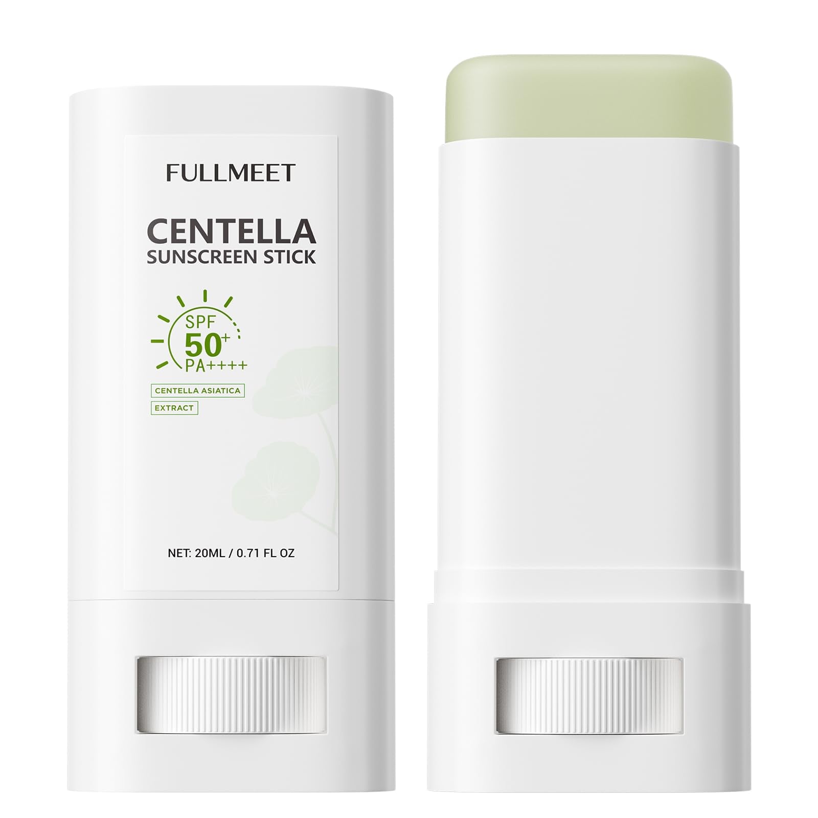 Sunscreen Stick with Centella, Sunscreen Stick SPF50+ PA++++, Soothing, Moisturizing, No White Cast, Matte Sun Stick Broad Spect