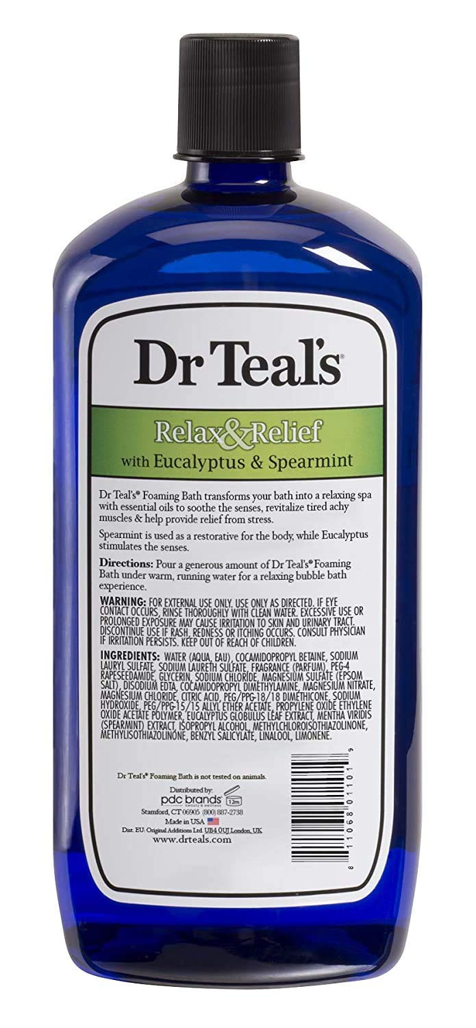 Dr Teal'S Foaming Bath Variety Gift Set (2 Pack, 34Oz Ea.) - Relax & Relief Eucalyptus & Spearmint, Melatonin Sleep Bath - Essen
