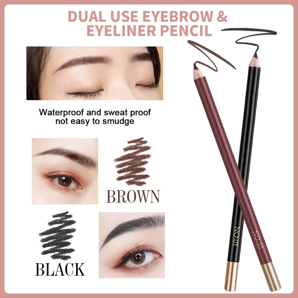 Popmisoler 5 Pcs Liquid Eyeliner Pen Stamp Set, Dual Ended Black Eyeliner With Heart/Star/Triangle Shape Eye Liner Stamp Waterpr