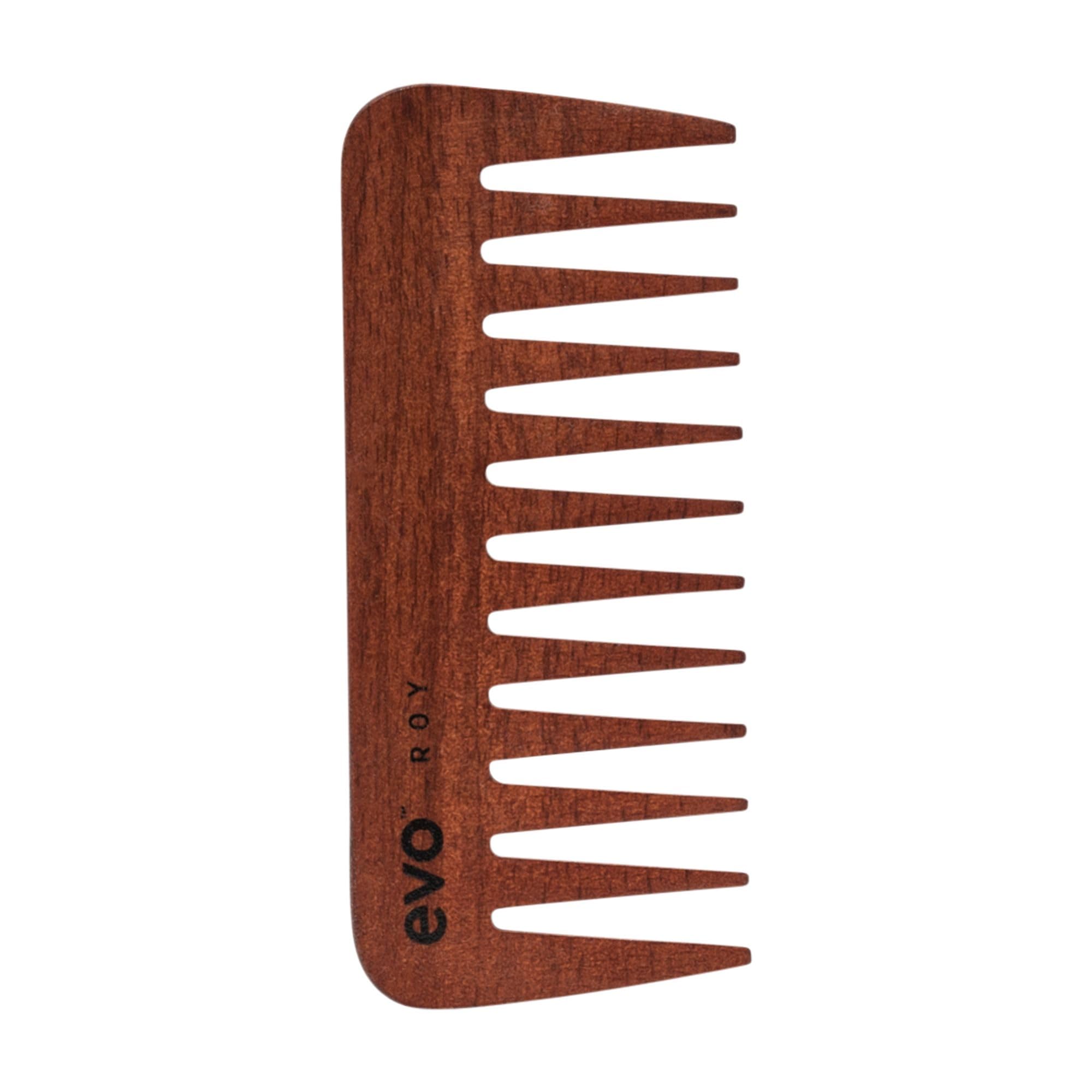 evo Roy Wide Tooth Comb for Professional Styling Salon Hair - Professional Quality, Detangling, Smoothing & Styling Wooden Brush