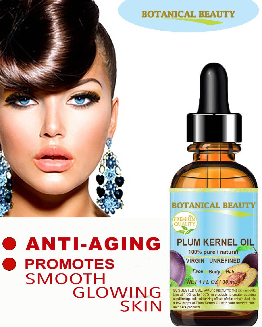 Botanical Beauty French Plum Kernel Oil 100% Pure Natural Virgin Unrefined Cold Pressed Carrier Oil 0.33 Oz- 10 Ml For Face, Ski