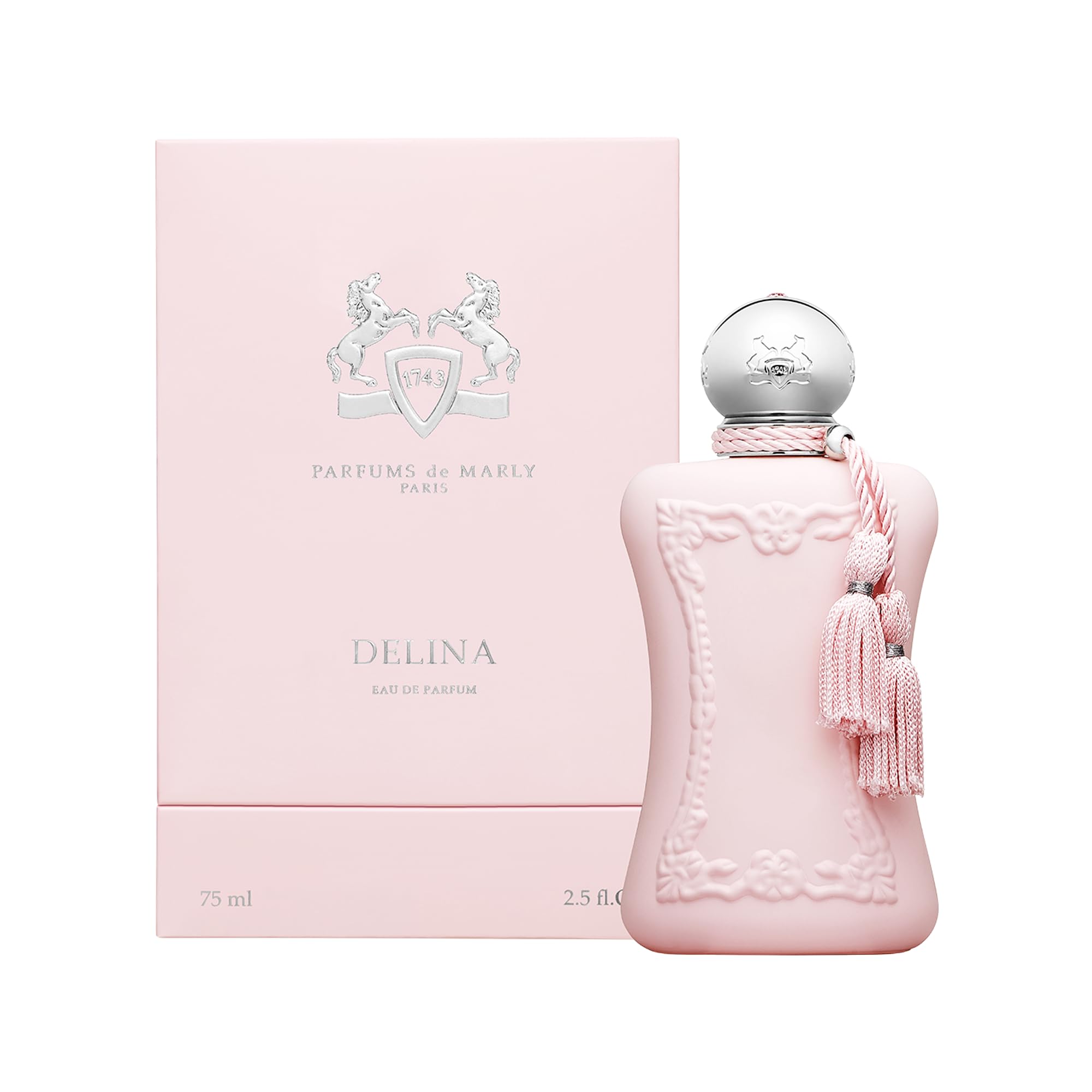 Parfums De Marly - Delina - 25 Fl Oz - Parfum For Women - Top Notes Rhubarb, Lychee, Bergamot Essence - Heart Notes Turkish Rose