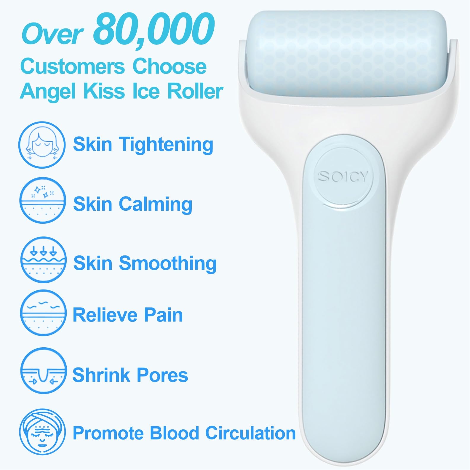 Angel Kiss Ice Roller For Face Eye, Women Gift Idea, Cold Therapy Massager For Reduce Puffiness, Redness, Dark Circles, Tighteni