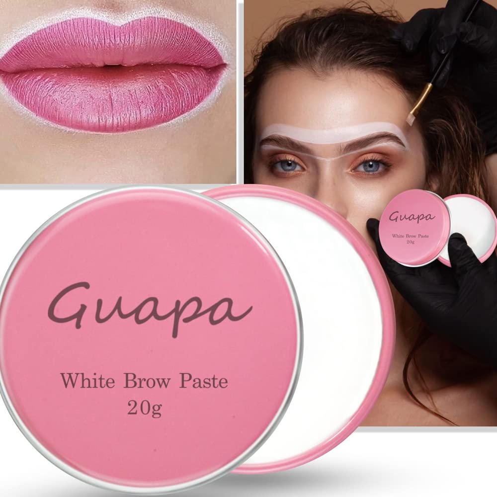 20 g / 0.7 oz White Brow Contour Paste Eyebrow Mapping Paste Eyebrow Tinting Tool for Micropigmentation (1 box Pink Box)