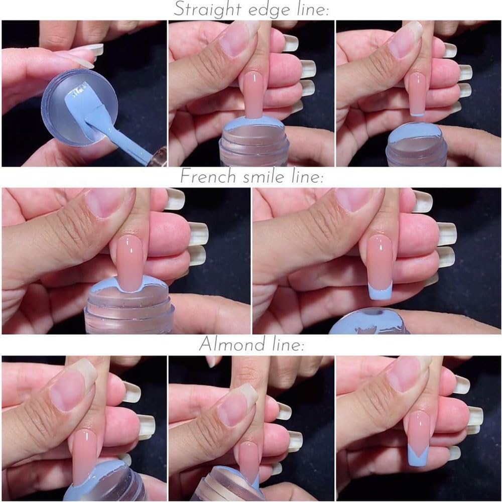 Nail Art Stamper, Clear Silicone Stamping Jelly with Scraper, Transparent Visible Body, No Misplacement for DIY Nail Decor, Home