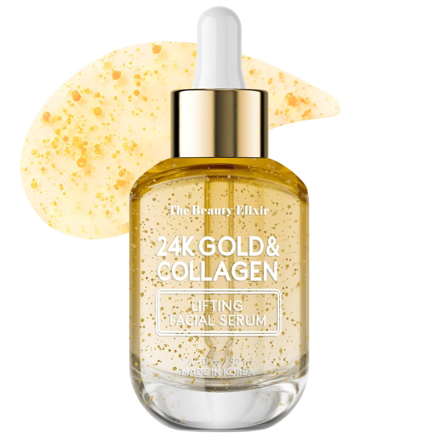 24K Gold & Collagen Serum For Face - Anti Aging Wrinkle Treatment, Deeply Hydrating Nourishing & Lightweight Korean Skin Care -
