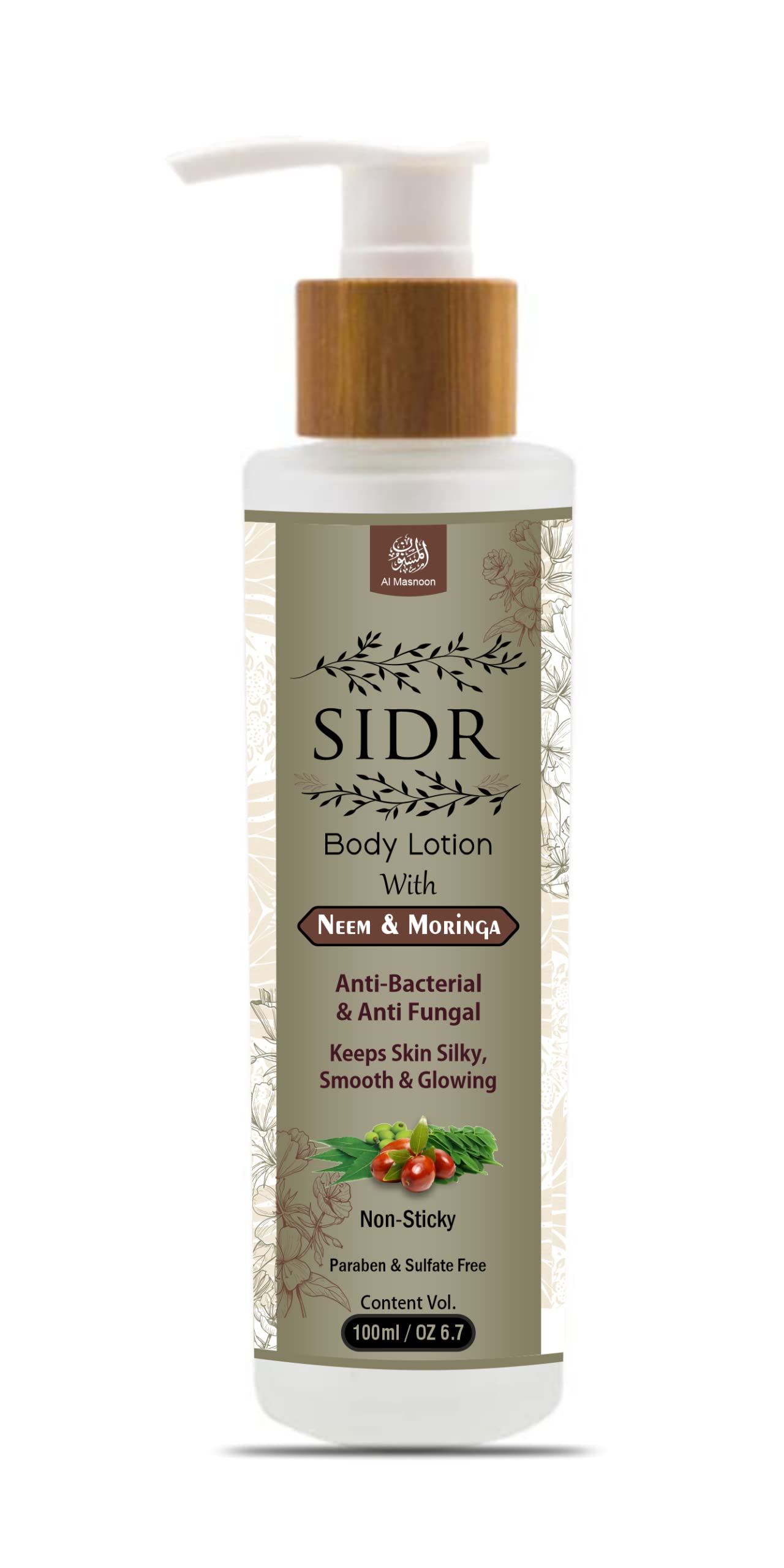 Al Masnoon Sidr Body Lotion With Moringa & Neem/Keeps Skin Silky & Smooth/Paraben & Sulfate Free/100Ml (Pack Of 1)