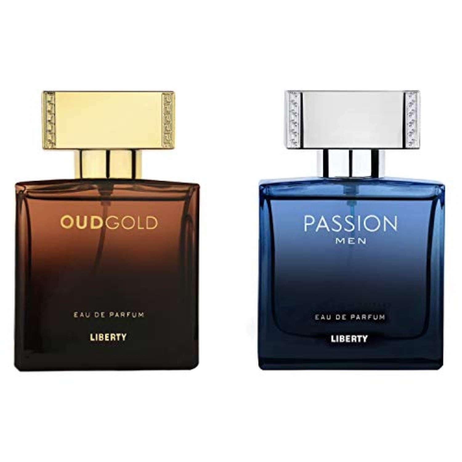 Liberty Luxury Perfume for Men Gift Set - Eau De Parfum (EDP) Spray Fragrances,OudGold and Passion Scent (50ml/1.7Oz each), Desi