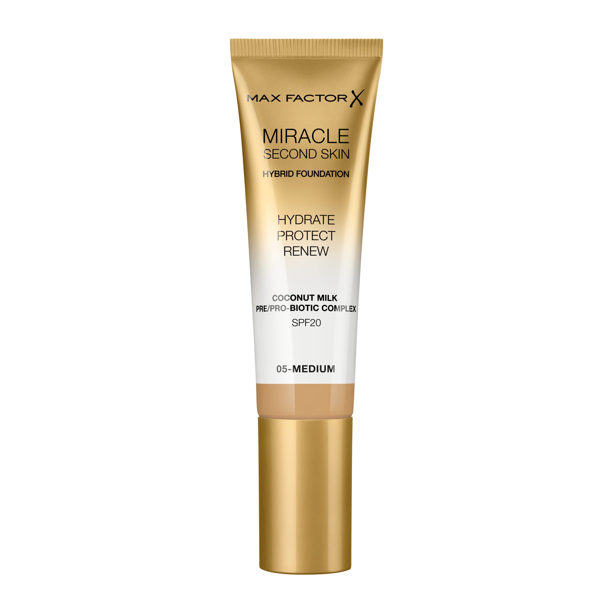 Miracle Second Skin Foundation Spf 20 - 05 Medium By Max Factor For Women - 1.01 Oz Foundation