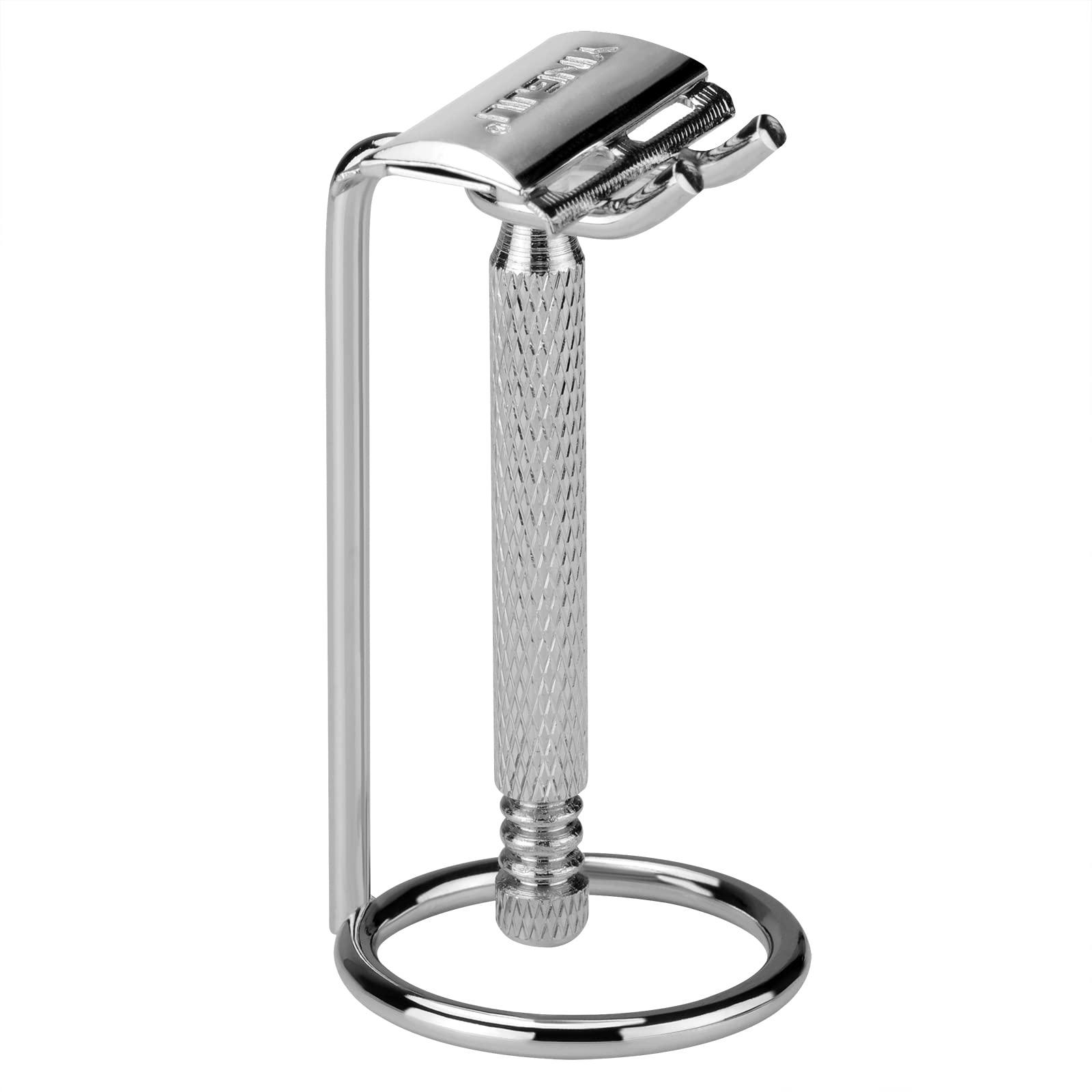 Linkidea 2 Pack Stainless Steel Safety Razor Stand, Brush Shaving Holder, Deluxe Men's Shaving Holder Base, Brush and Razor Hold