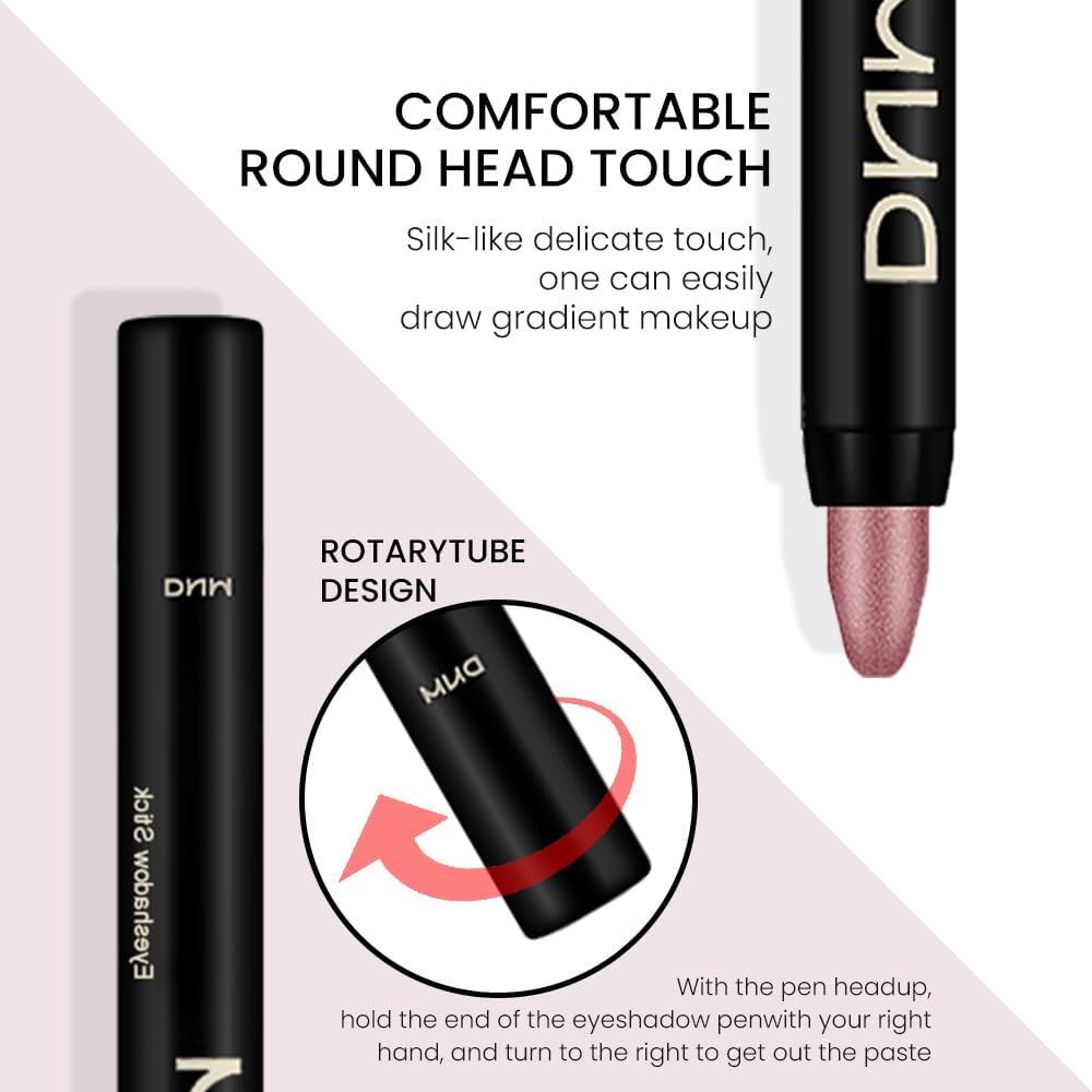 Evpct 2Pcs Cream Eyeshadow Sticks Set For Eyes Waterproof, Rose Shimmer Matte Eye Shadow Stick Pencil Pen Bulk Sombras En Crema