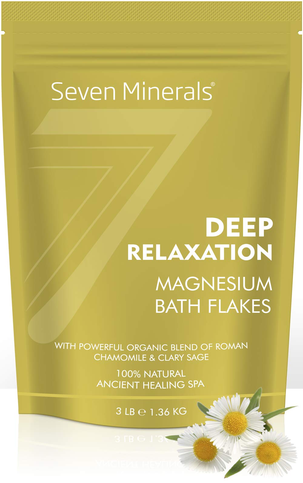 Deep Relaxation Magnesium Chloride Flakes 3Lb - Absorbs Better Than Epsom Salt - Unique Full Bath Soak Formula For Stress And Re