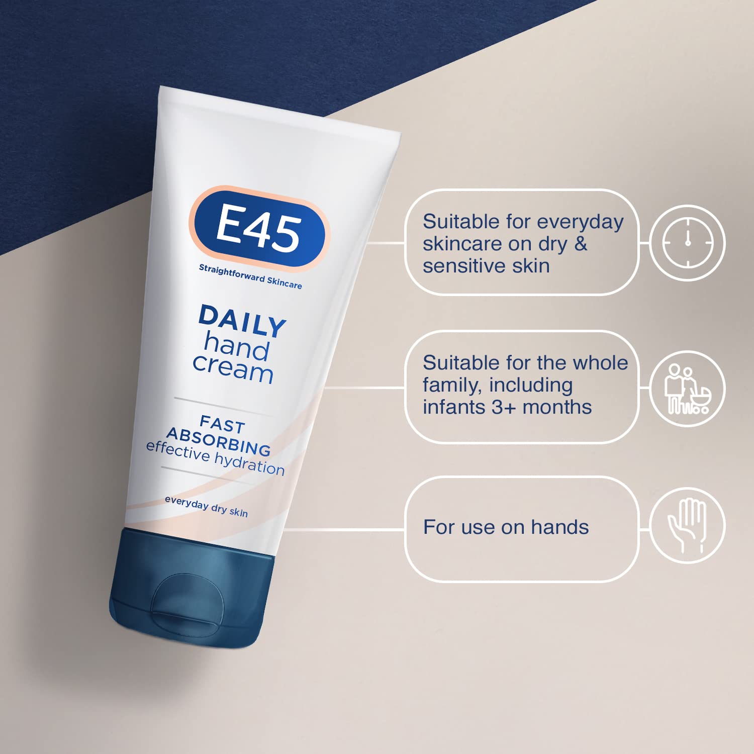 E45 Dermatological Moisturising Hand Cream (50ml)