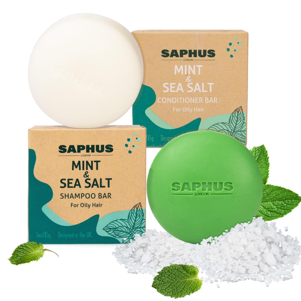 Shampoo Bar and Conditioner Bar Set - Promote Hair Growth & Purifying, Paraben Free and Sulfate Free for Men & Women Dandruff Oi