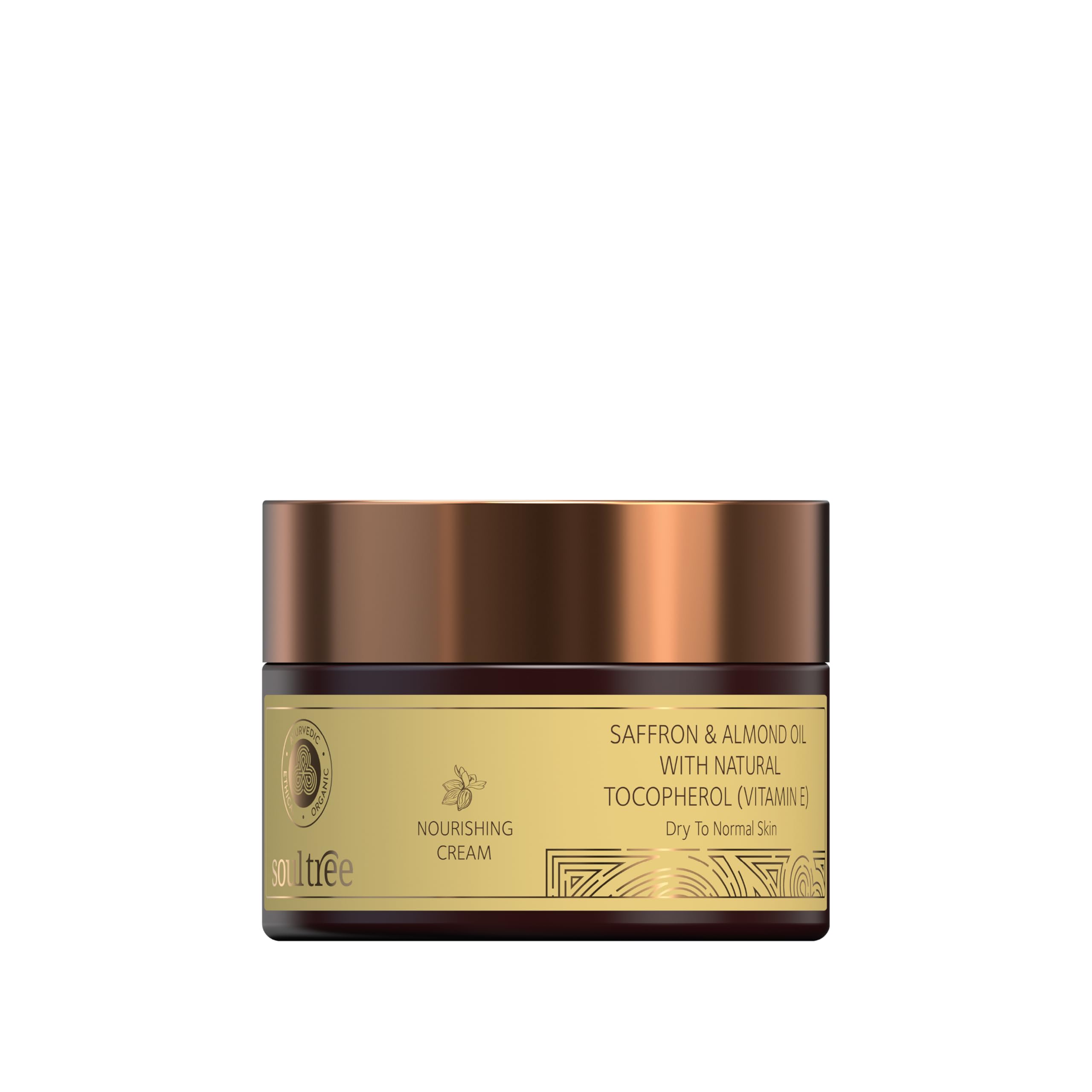 Soultree Nourishing Face Cream  Saffron & Almond Oil With Natural VitaminE | For Dry To Normal Skin | Boosts Radiance  50G