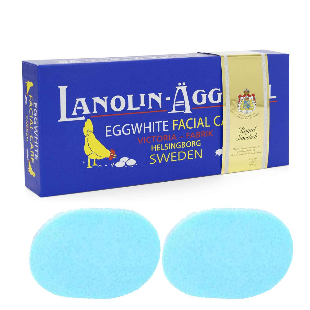 Victoria Original Sweden Egg Facial Care With Lanolin & Rose Water 50G X 6 With Cleansing Sponge 2-Ct