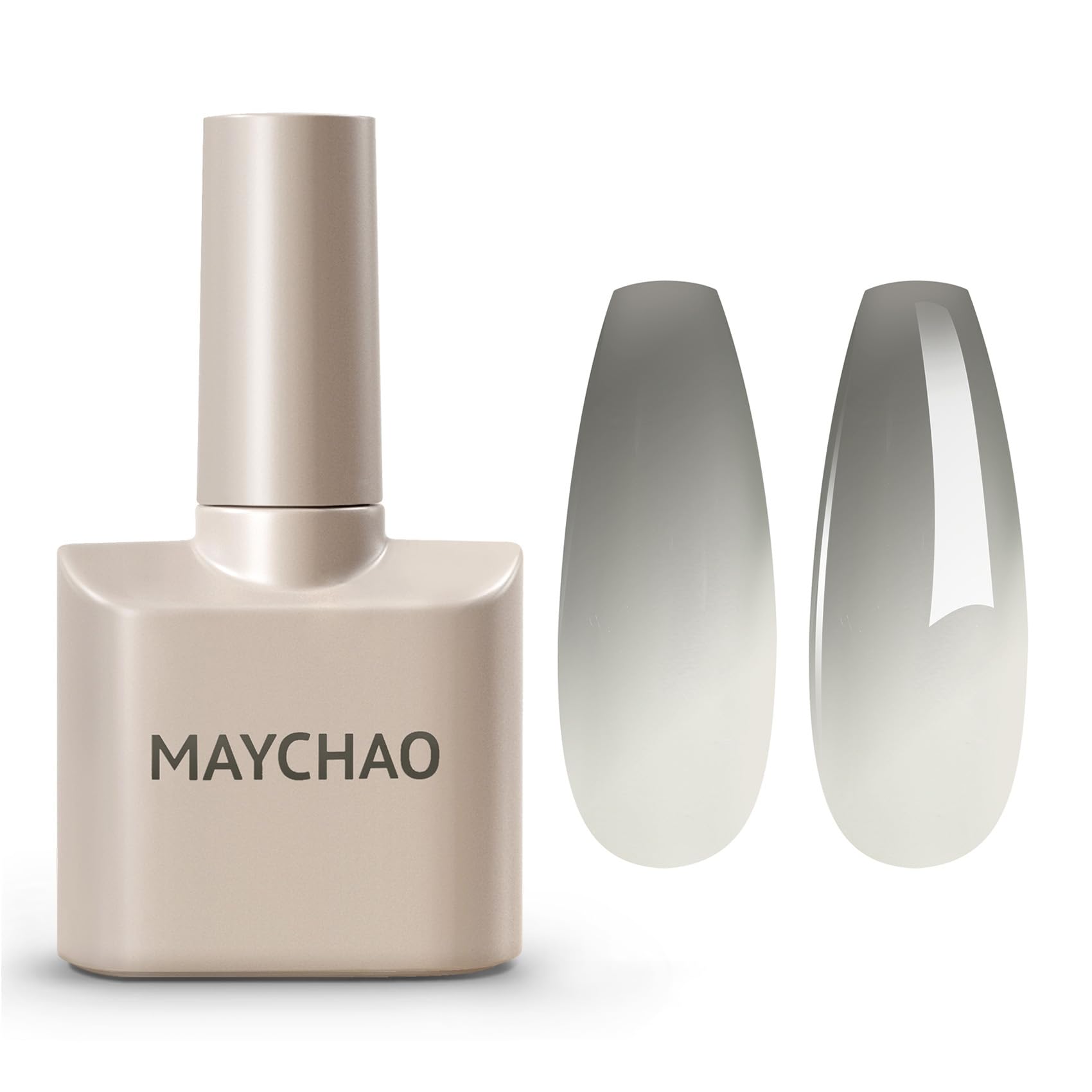 MAYCHAO 15ML Color Changing Gel Nail Polish 1Pc Black-Light Grey Tepaerature Change Gel Polish Soak Off Nail Polish Nail Art Man