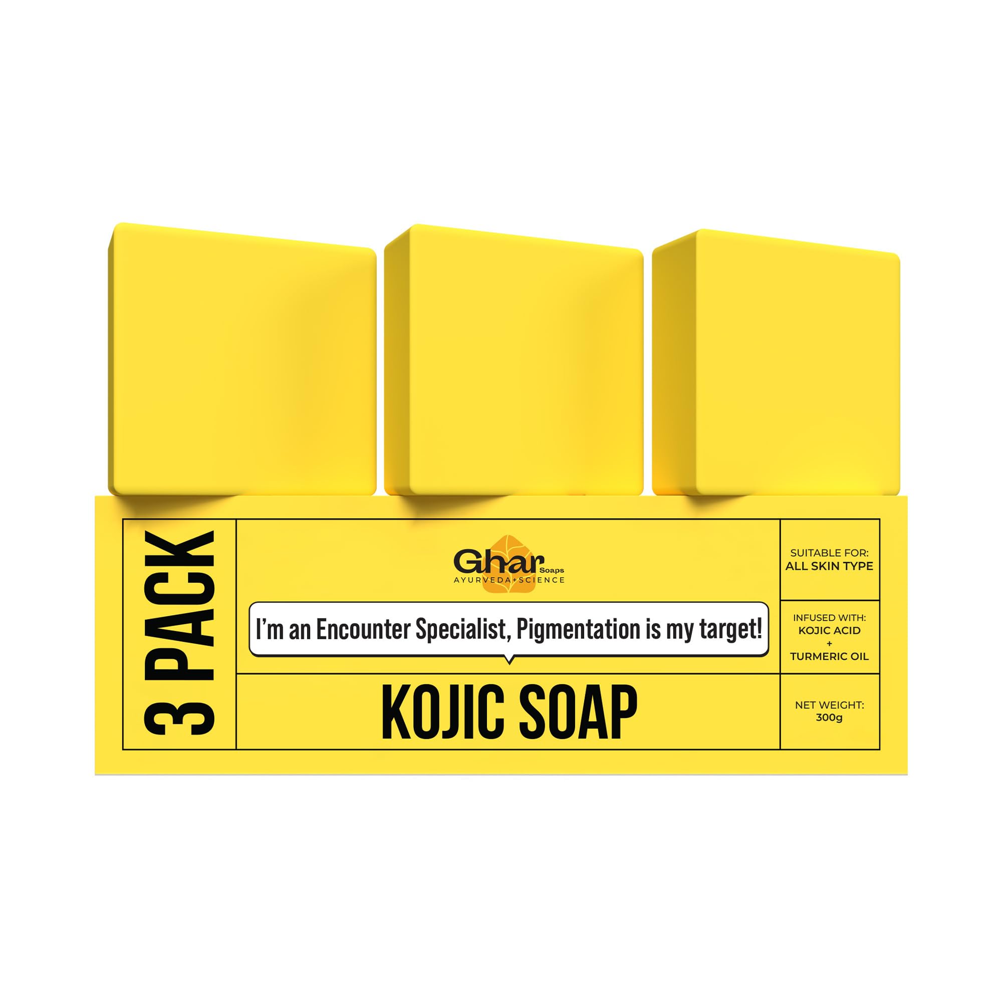 Ghar Soaps Kojic Acid 2% Soap With Niacinamide | For Pigmentation, Sun Damage, Brightening Underarm & Reduces Dark Spot | Soap F