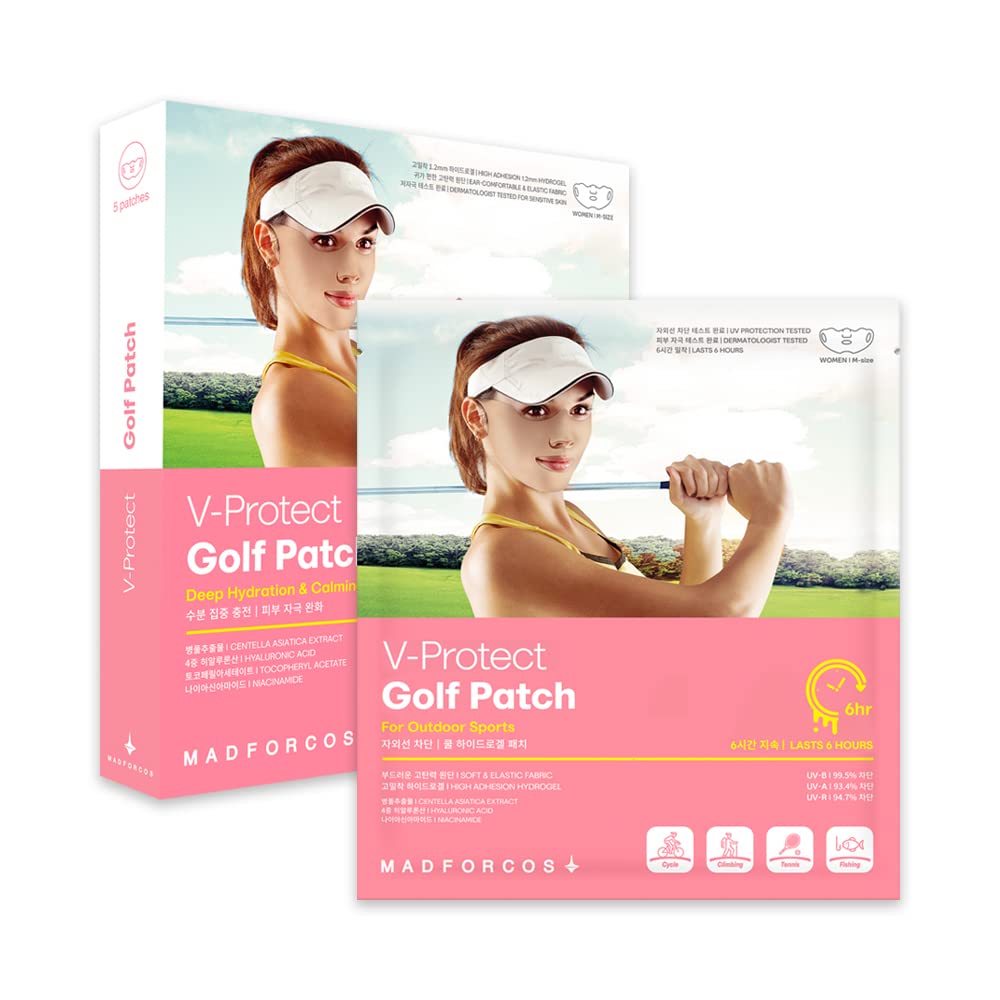 MADFORCOS VProtect Golf Patch, UV Protection Face Mask, Medium, 5 Ct