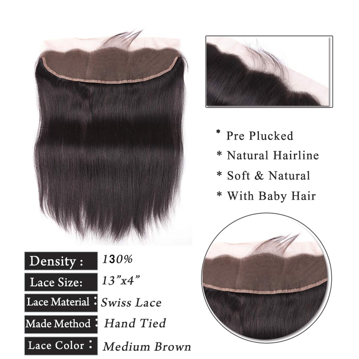 Beauhair Straight 4 Bundles With Frontal (22 24 26 28+20Frontal) 13X4 Ear To Ear Lace Frontal 10A Unprocessed Virgin Human Hair