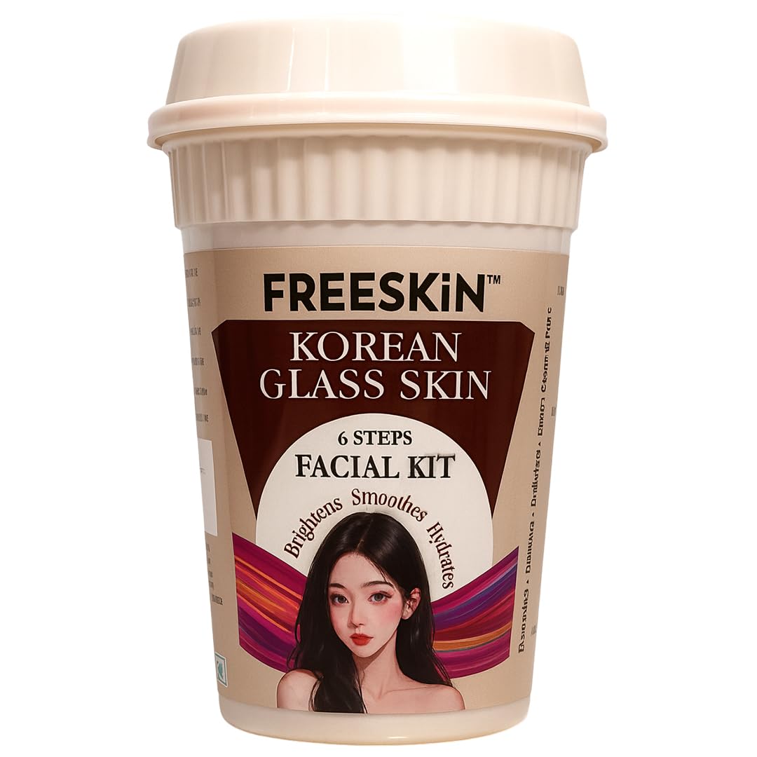 Freeskin Korean Glass Skin Facial Kit 6 Steps | Advanced Brightening, Smoothing & Hydrating Facial For Luminous GlassLike Glow 