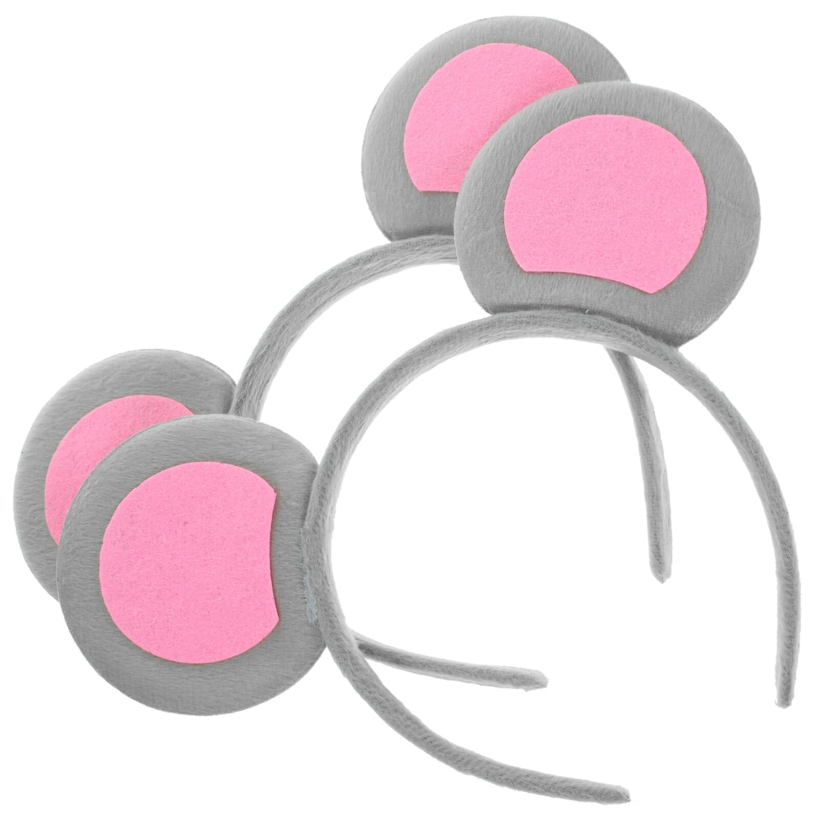 Angoily 2Pcs Mouse Ears Headband, Plush Ears Headband, Ear Headbands Hair Band, Rat Hair Hoop Hair Accessories Mouse Rat Costume