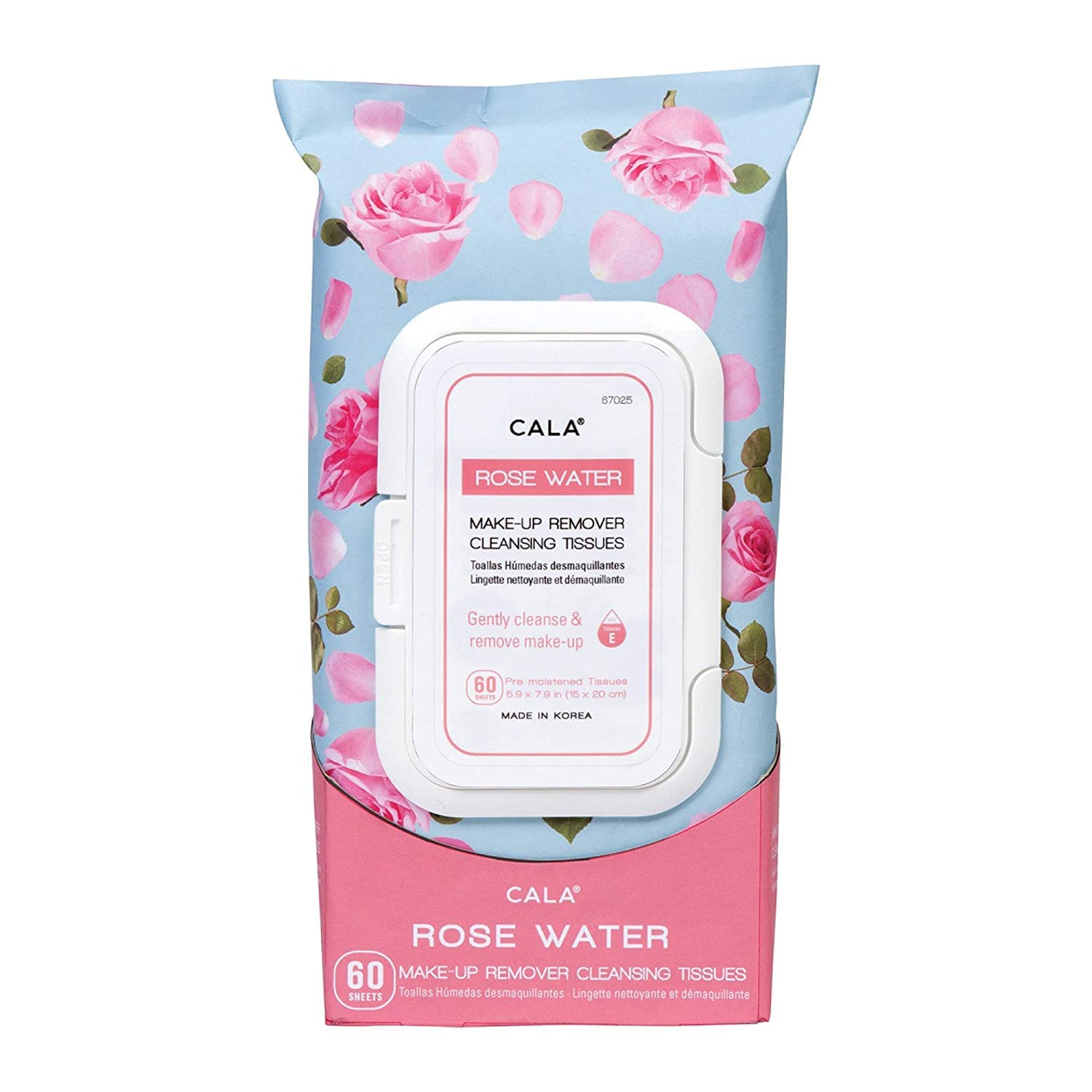 Cala Rose Water Make-Up Remover Cleansing Tissues 60 Count, 60 Count