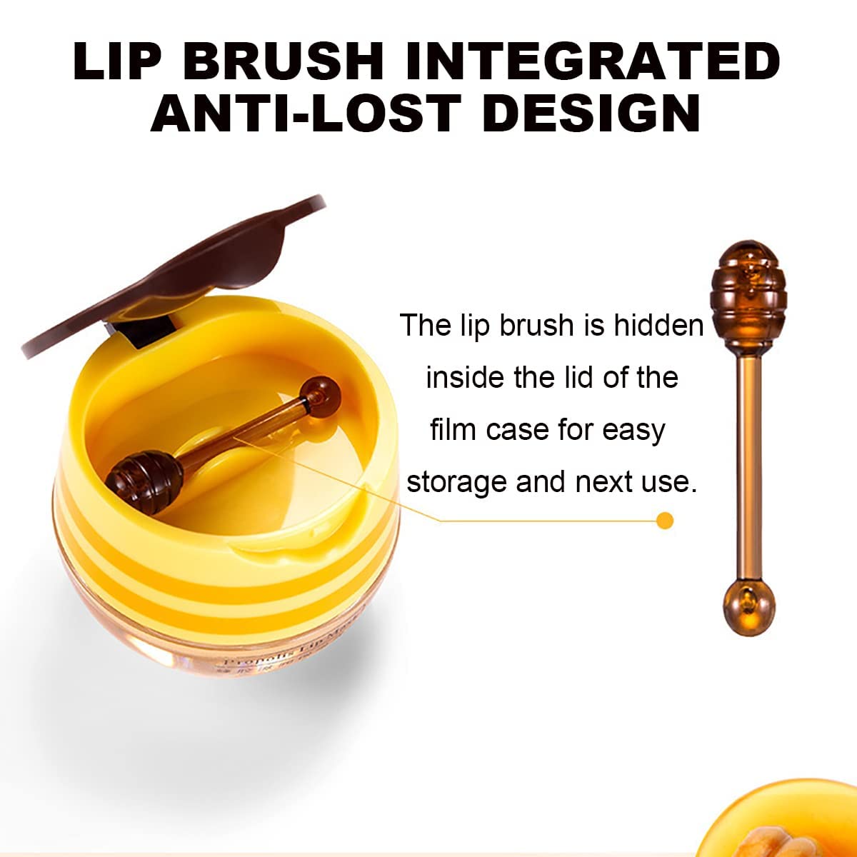 3PCS Honey Lip Balm, Vitamin E Moisturizing Propolis Sleeping Lip Mask, Effective Reduces Lip Lines Prevention Dry and Cracked L