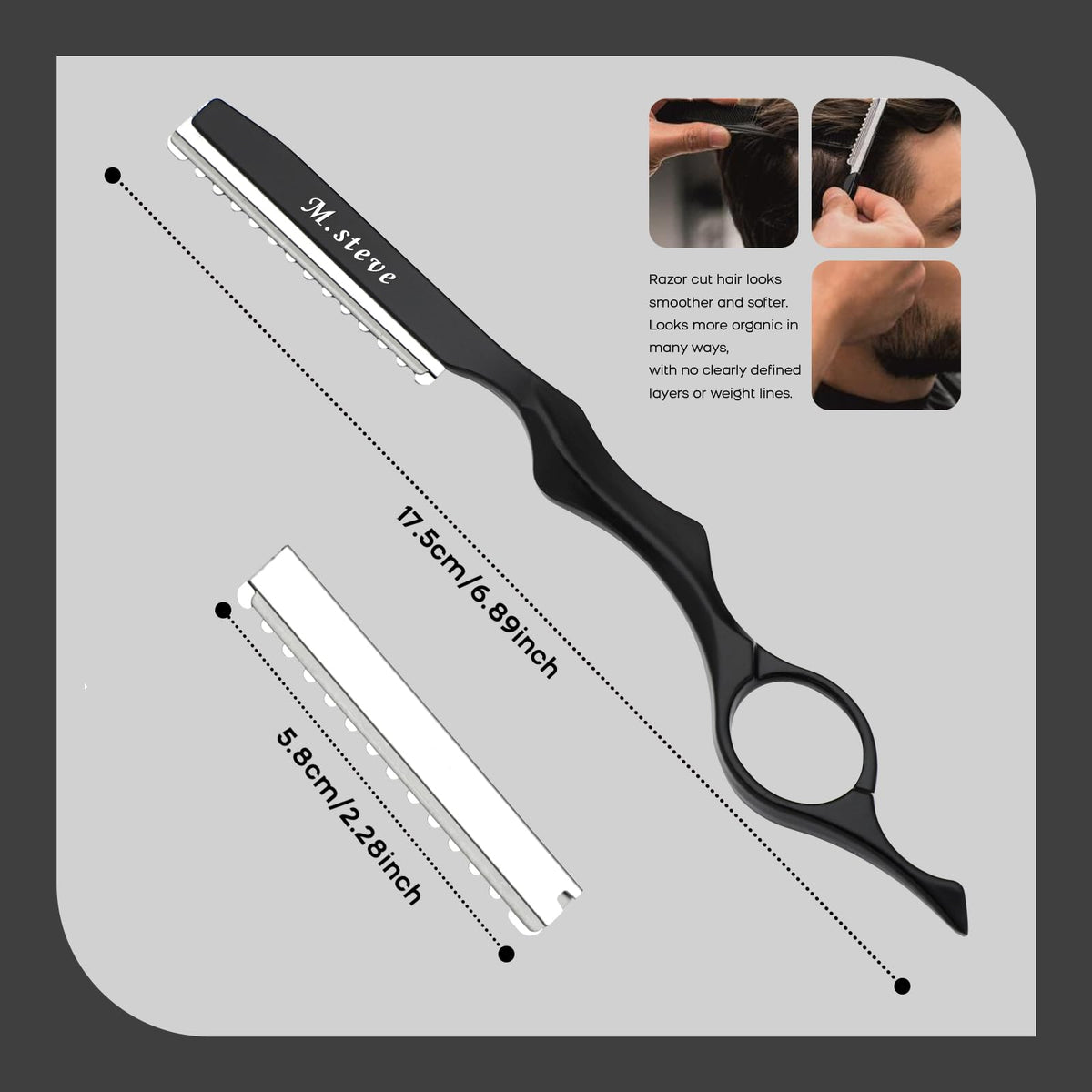 Resin Razor Cutter Hair Razors For Cutting Hair 6.89'',Professional Hair Styling Thinning ...