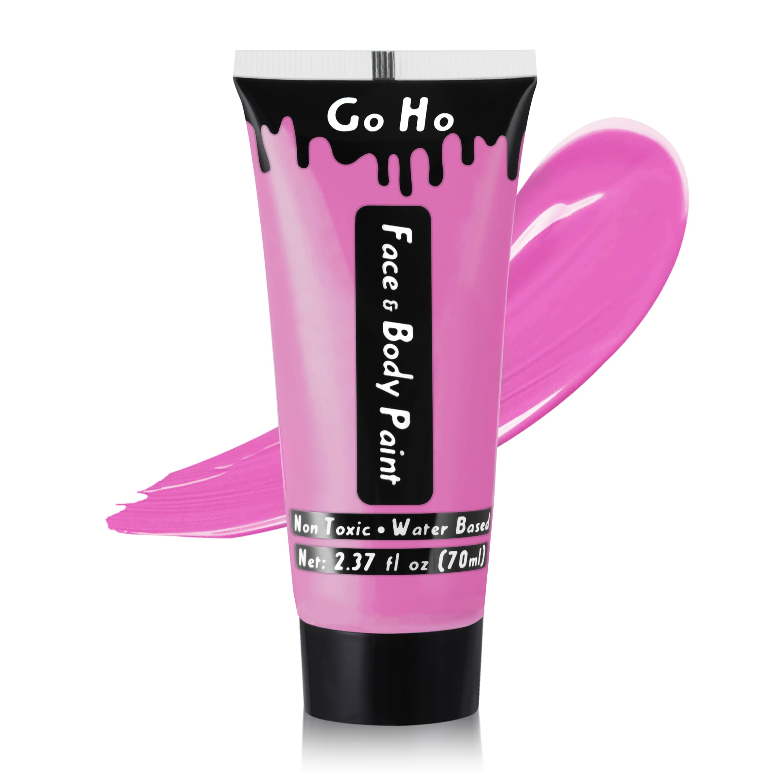 Go Ho Bright Pink Body Paint Washable(2.37 Oz,70 Ml),Water Based Cream Pink Face Paint,Pink Face Body Paint For Sfx Cosplay Cost